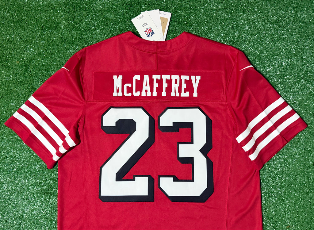 Christian McCaffrey San Francisco 49ers Jersey #23 Nike Vapor Fuse Limited Stitched Red Size (Large) NFL
