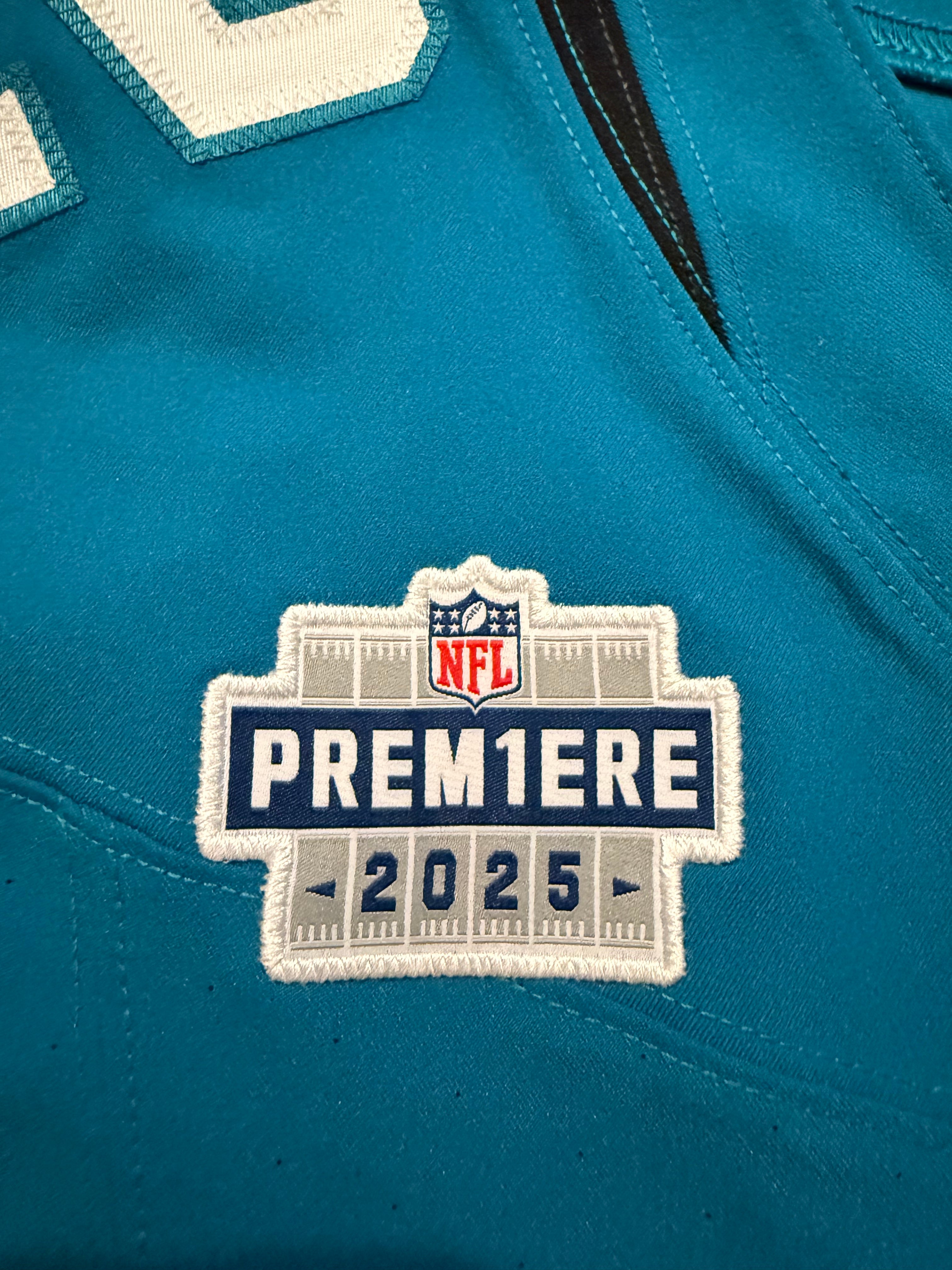 Travis Hunter Jacksonville Jaguars Jersey #12 Nike Vapor Fuse Elite Teal Size 40 (M) NFL