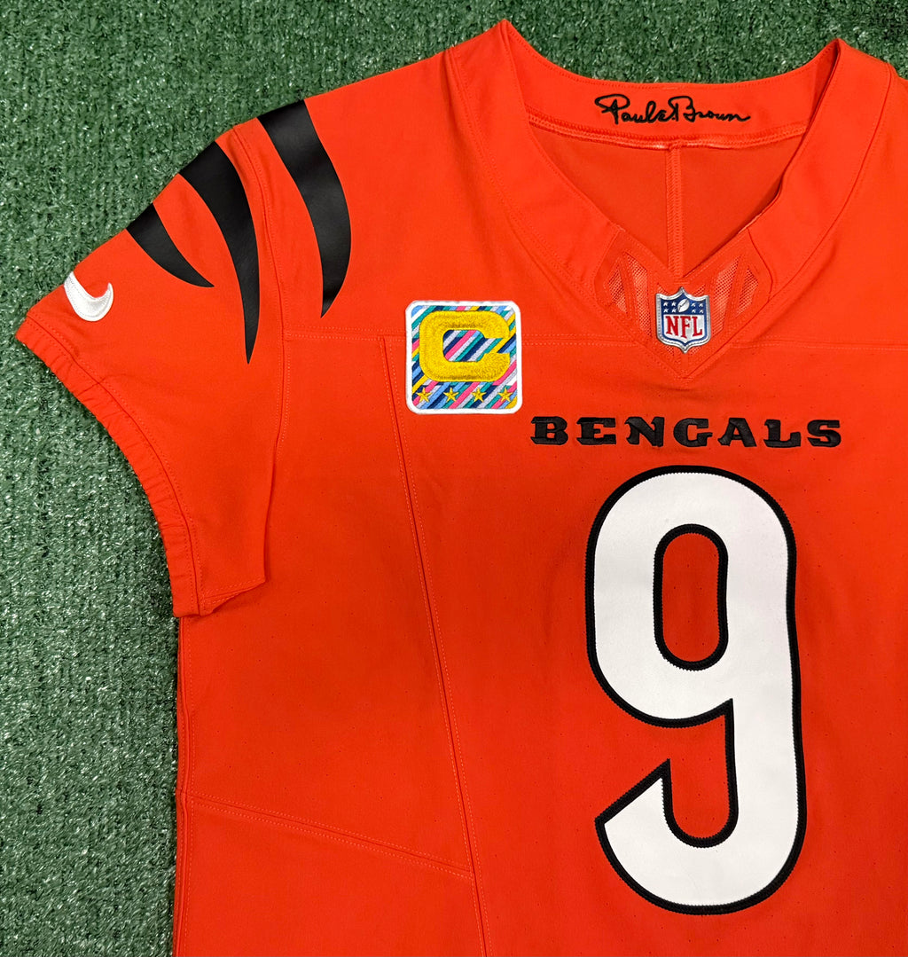 Joe Burrow Cincinnati Bengals Jersey #9 Nike Vapor FUSE Elite Orange Size 44 (L) NFL