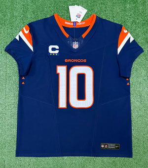 Bo Nix Denver Broncos Jersey #10 Nike Vapor Fuse Elite Navy Size 48 (XL) NFL