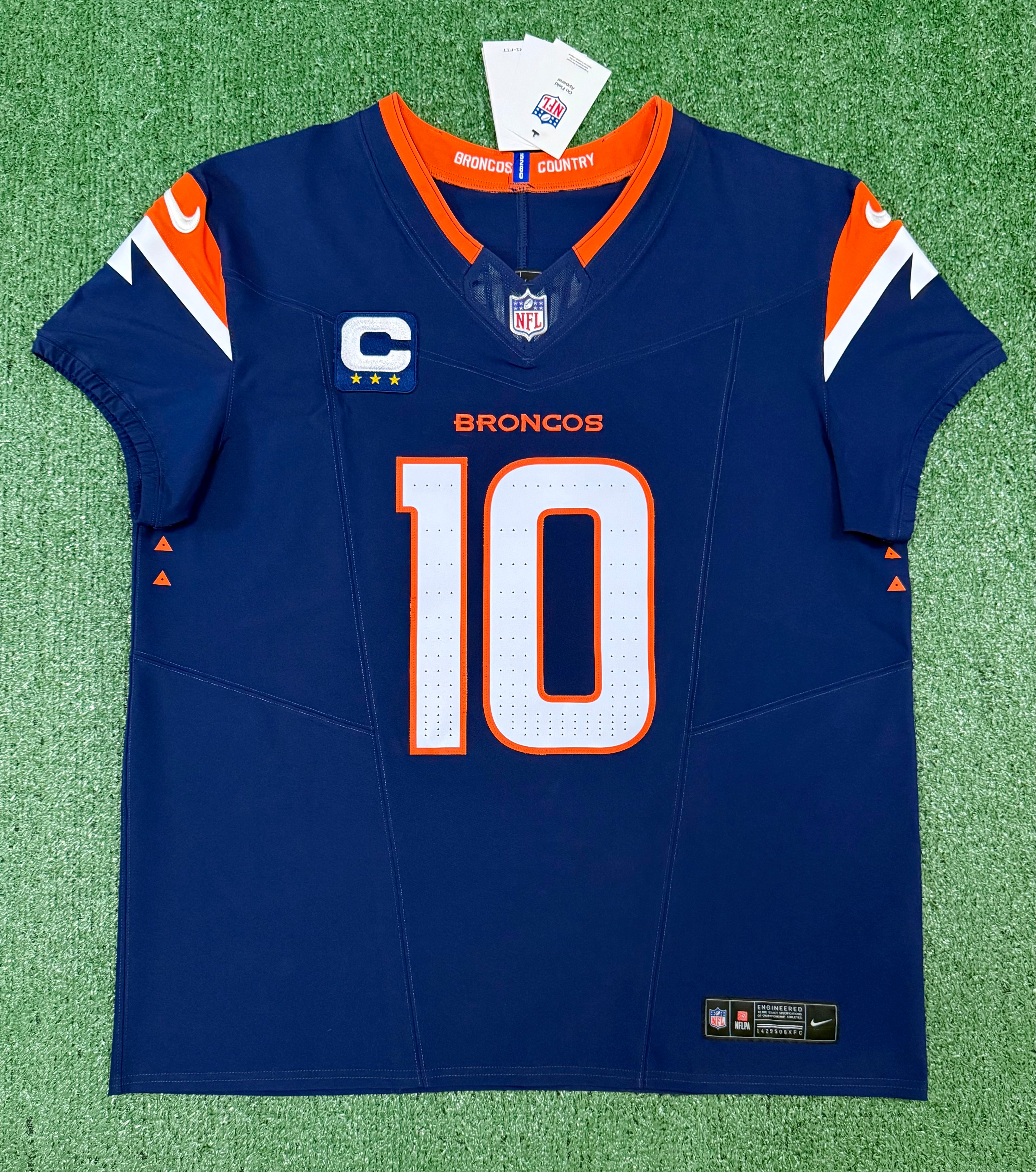 Bo Nix Denver Broncos Jersey #10 Nike Vapor Fuse Elite Navy Size 48 (XL) NFL