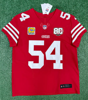 Fred Warner San Francisco 49ers Jersey #54 Nike Vapor FUSE Elite Red Size 44 (Large) NFL