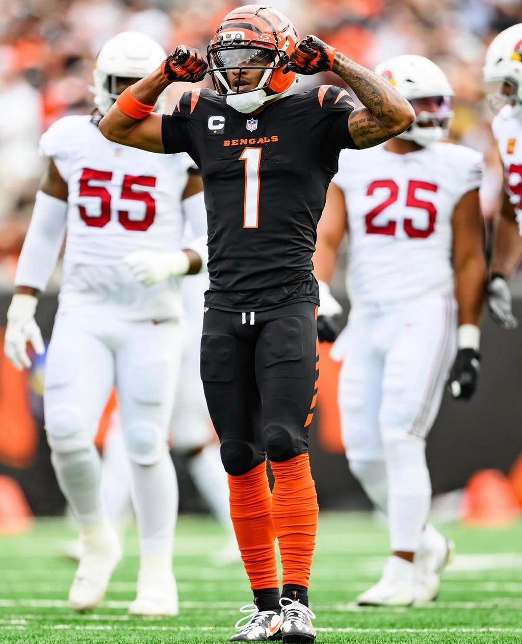 Ja'Marr Chase Cincinnati Bengals Jersey #1 Nike Vapor Fuse Elite Black Size 44 (L) NFL