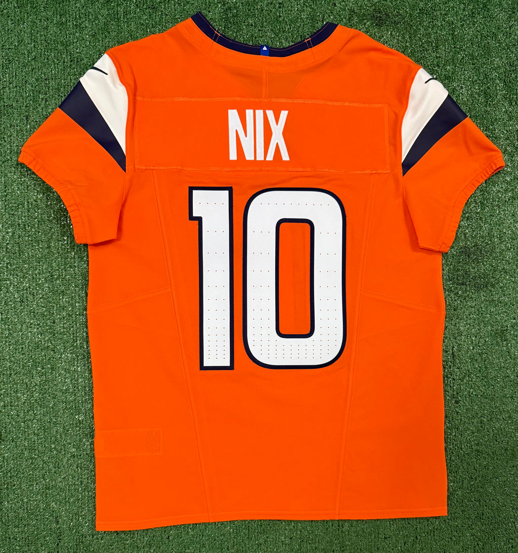 Bo Nix Denver Broncos Jersey #10 Nike Vapor Fuse Elite Orange Size 40 (M) NFL
