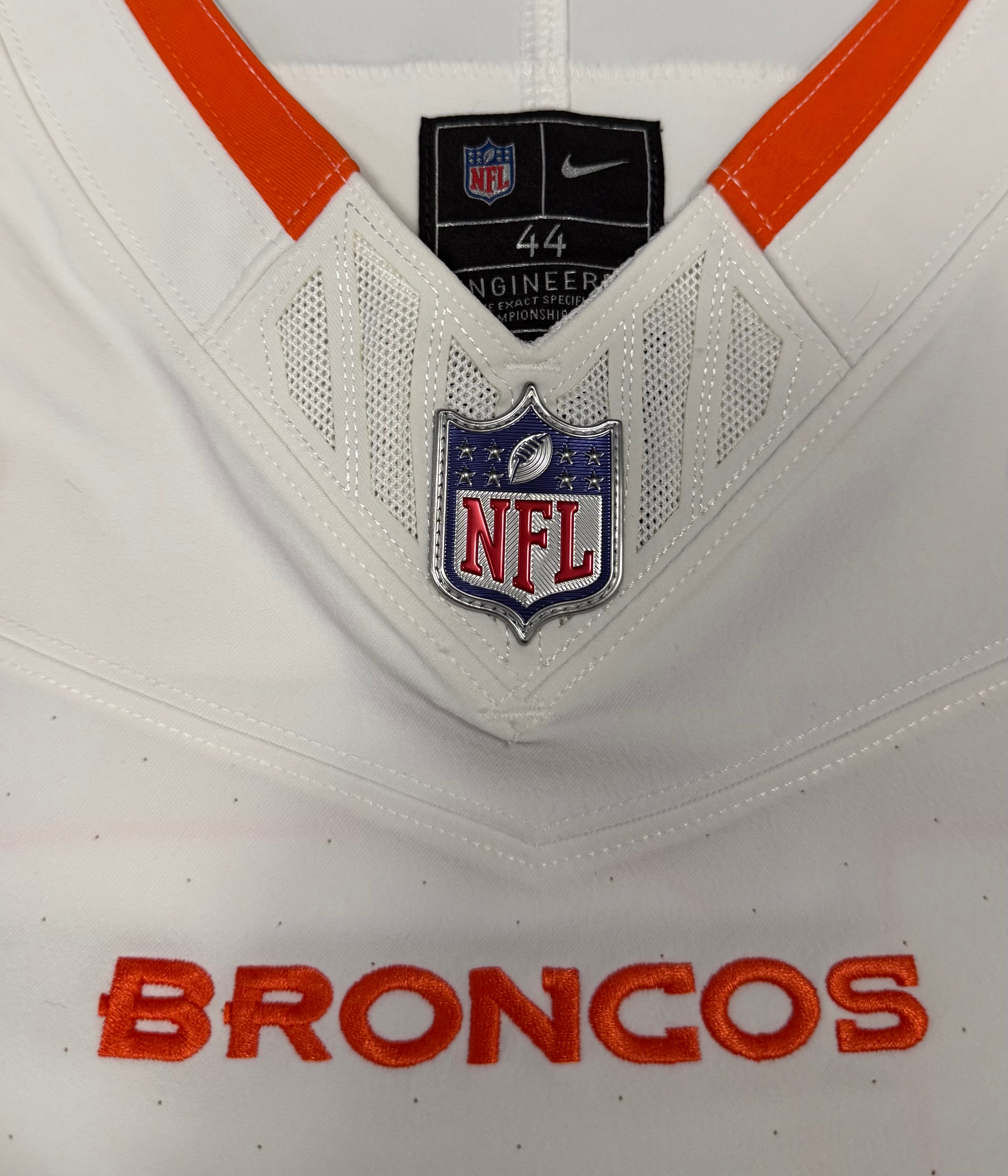 Bo Nix Denver Broncos Jersey #10 Nike Vapor Fuse Elite White Size 44 (L) NFL
