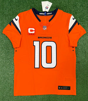 Bo Nix Denver Broncos Jersey #10 Nike Vapor Fuse Elite Orange Size 40 (M) NFL