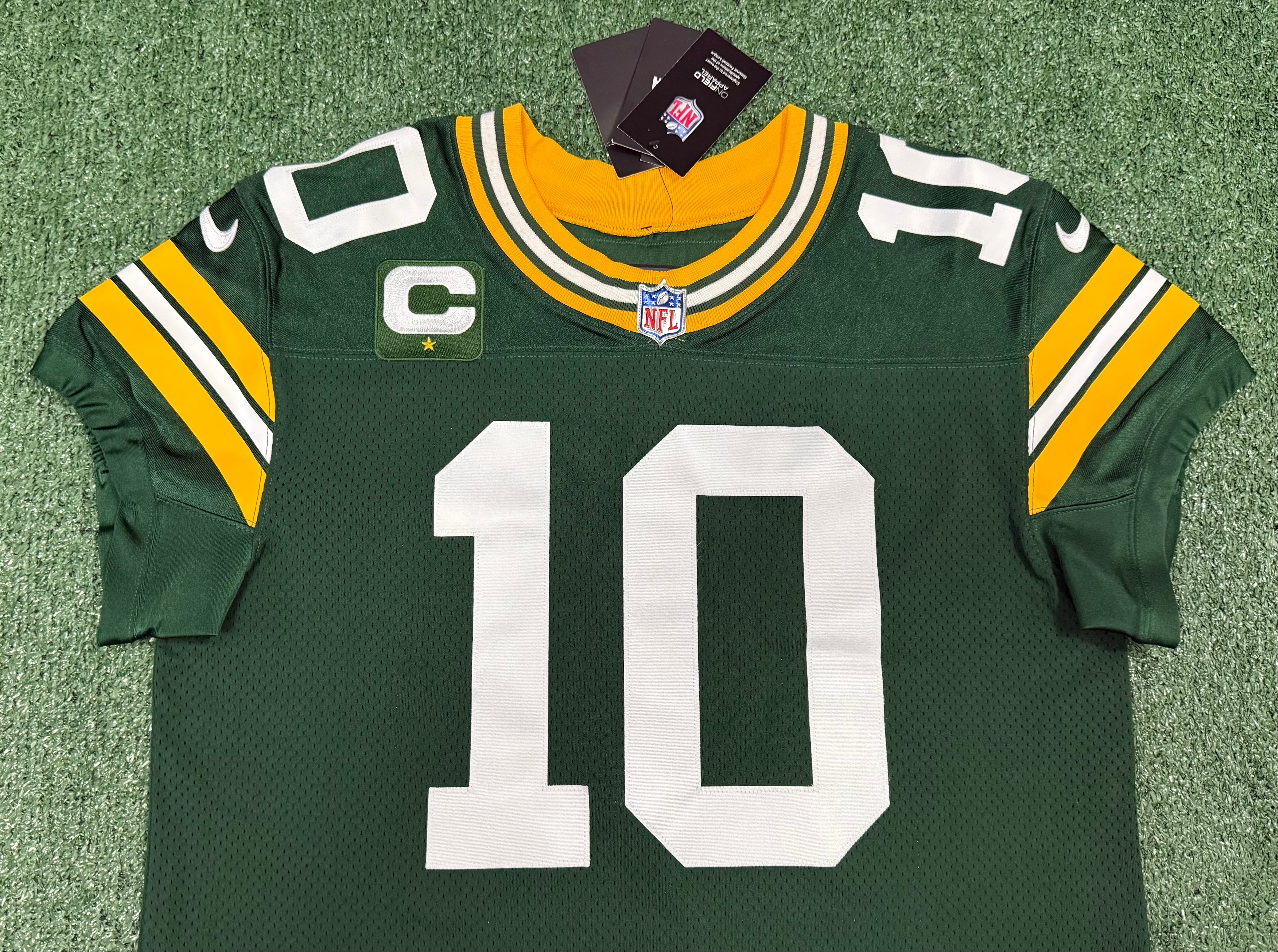 Jordan Love Green Bay Packers Jersey #10 Nike Vapor Elite Green Size 44 (Large) NFL