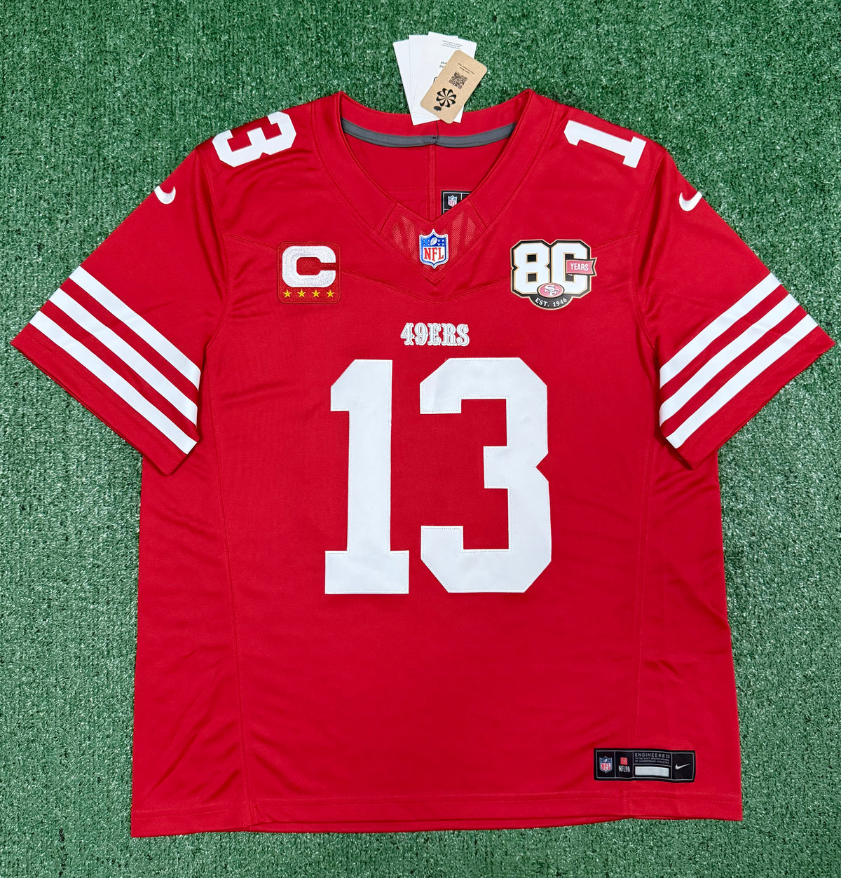 Brock Purdy San Francisco 49ers Jersey #13 Nike Vapor Fuse Limited Stitched Red Size (XL) NFL