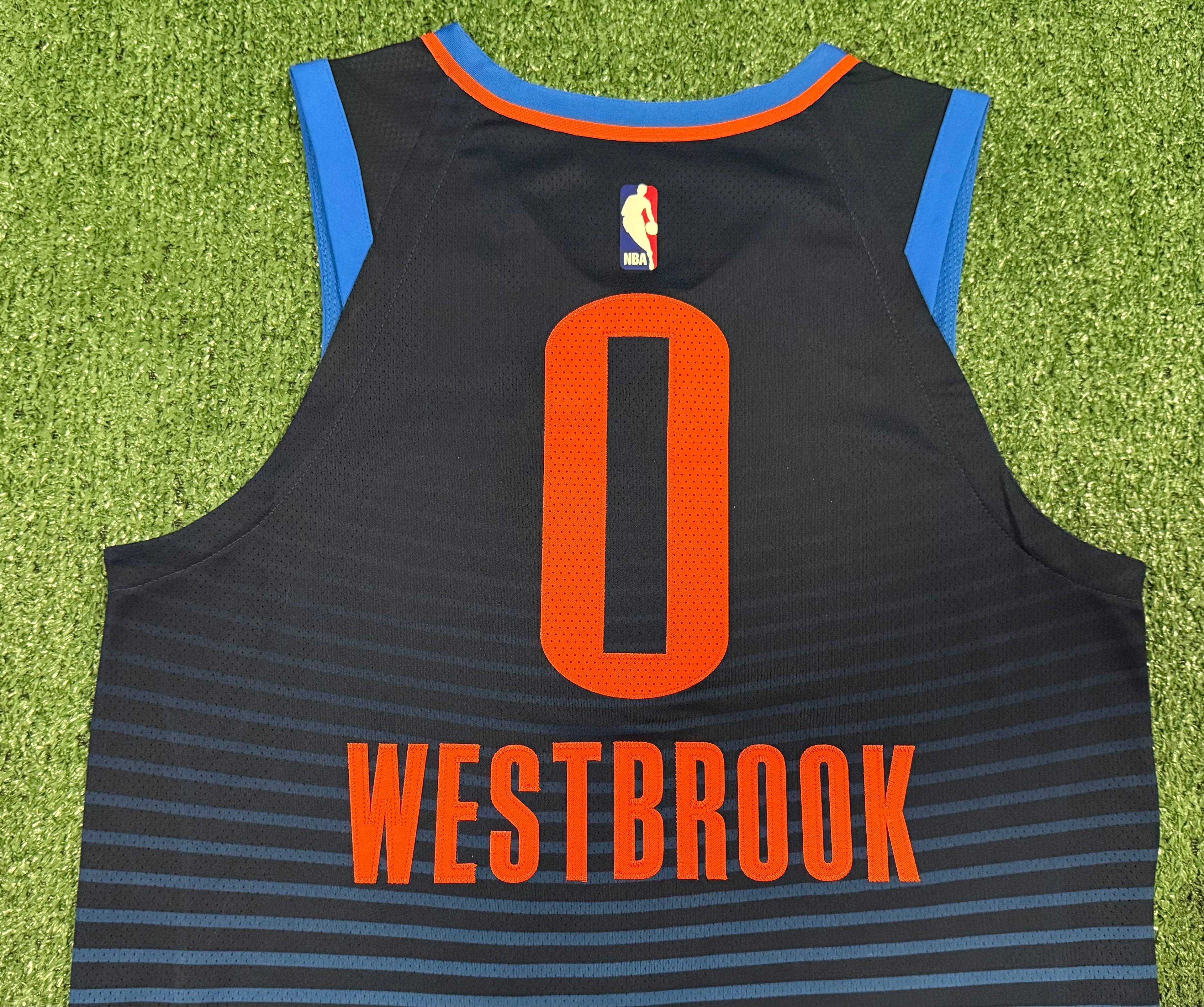 Russell Westbrook Oklahoma City Thunder Jersey #0 Nike Aeroswift Authentic Blue Size 44 (M) NBA