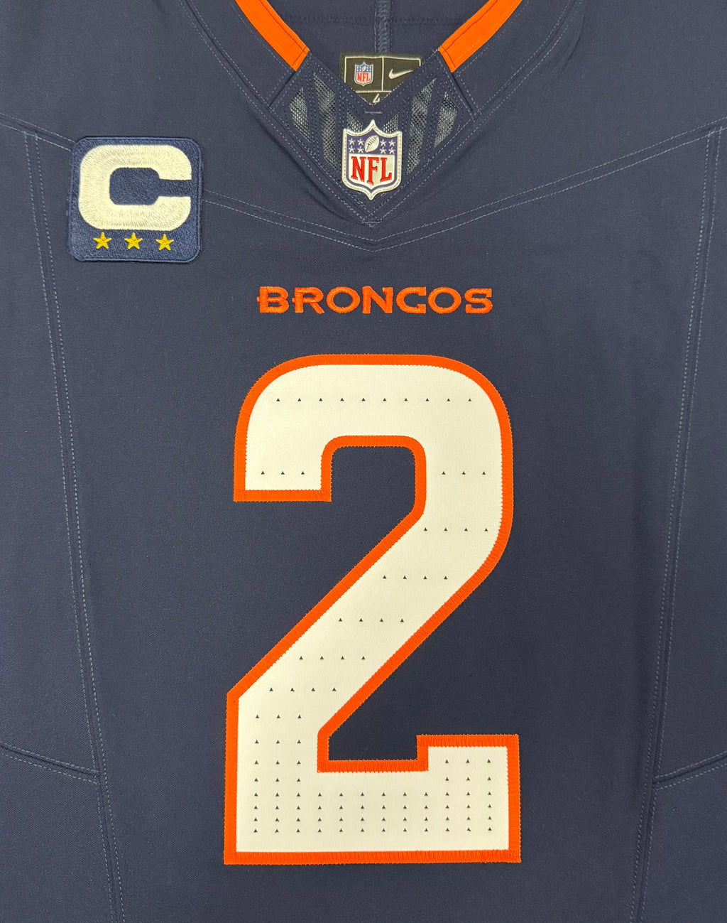 Pat Surtain II Denver Broncos Jersey #2 Nike Vapor Fuse Elite Navy Size 44 (L) NFL