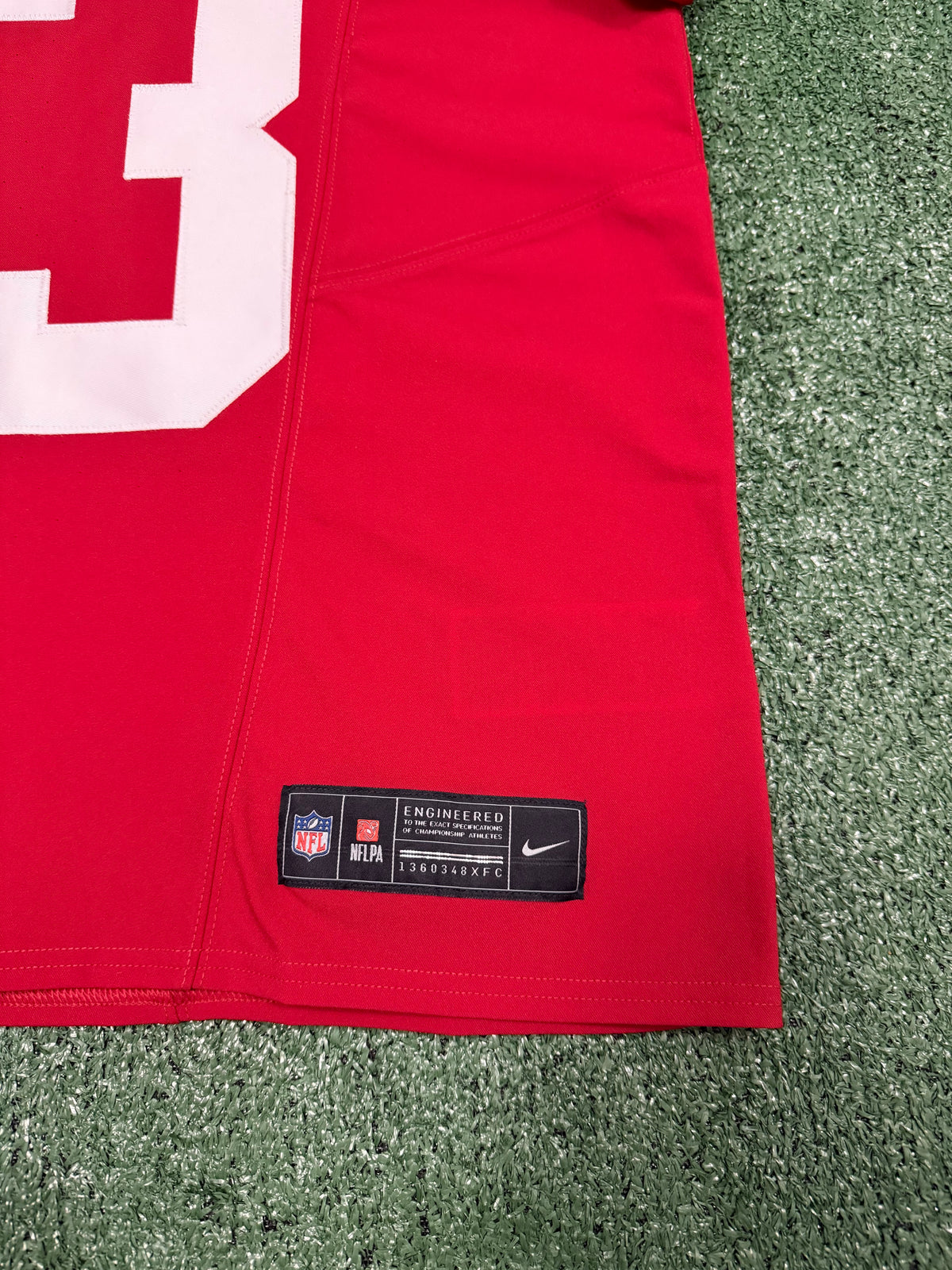 Brock Purdy San Francisco 49ers Jersey #13 Nike Vapor FUSE Elite Red Size 44 (Large) NFL
