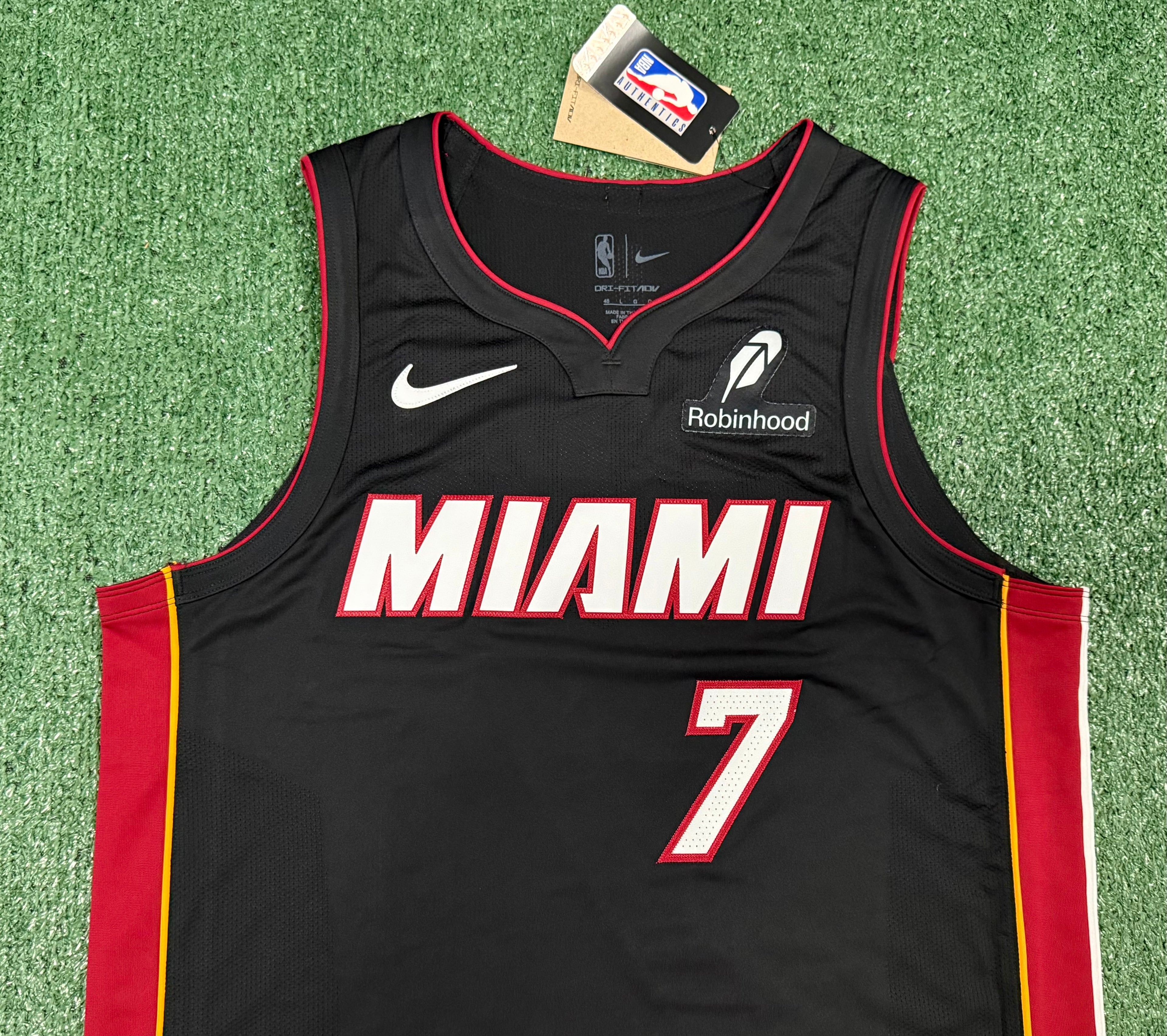 Giannis Antetokounmpo Miami Heat Jersey #7 Nike ADV Authentic Black Size 48 (Large) NBA