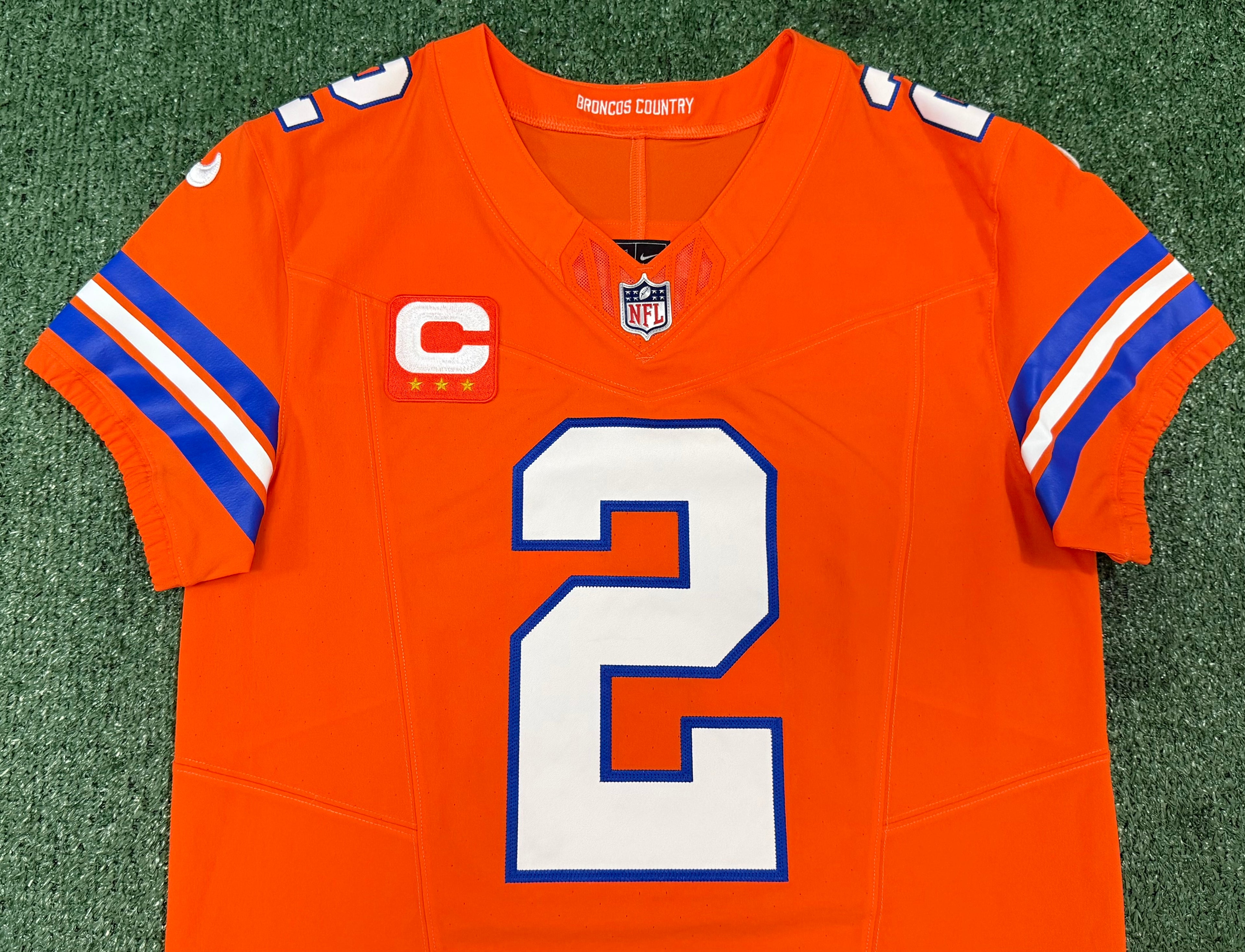 Pat Surtain II Denver Broncos Jersey #2 Nike Vapor Fuse Elite Orange Size 40 (M) NFL