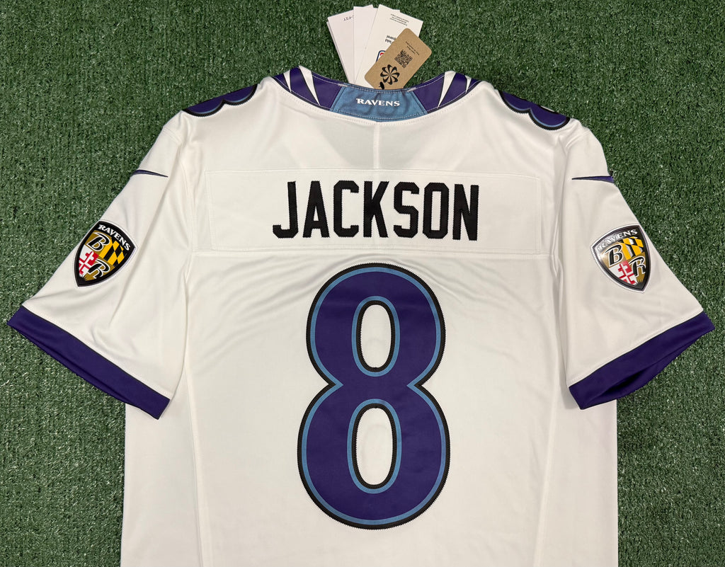 Lamar Jackson Baltimore Ravens Jersey #8 Nike Vapor FUSE Limited White Size (Medium) NFL