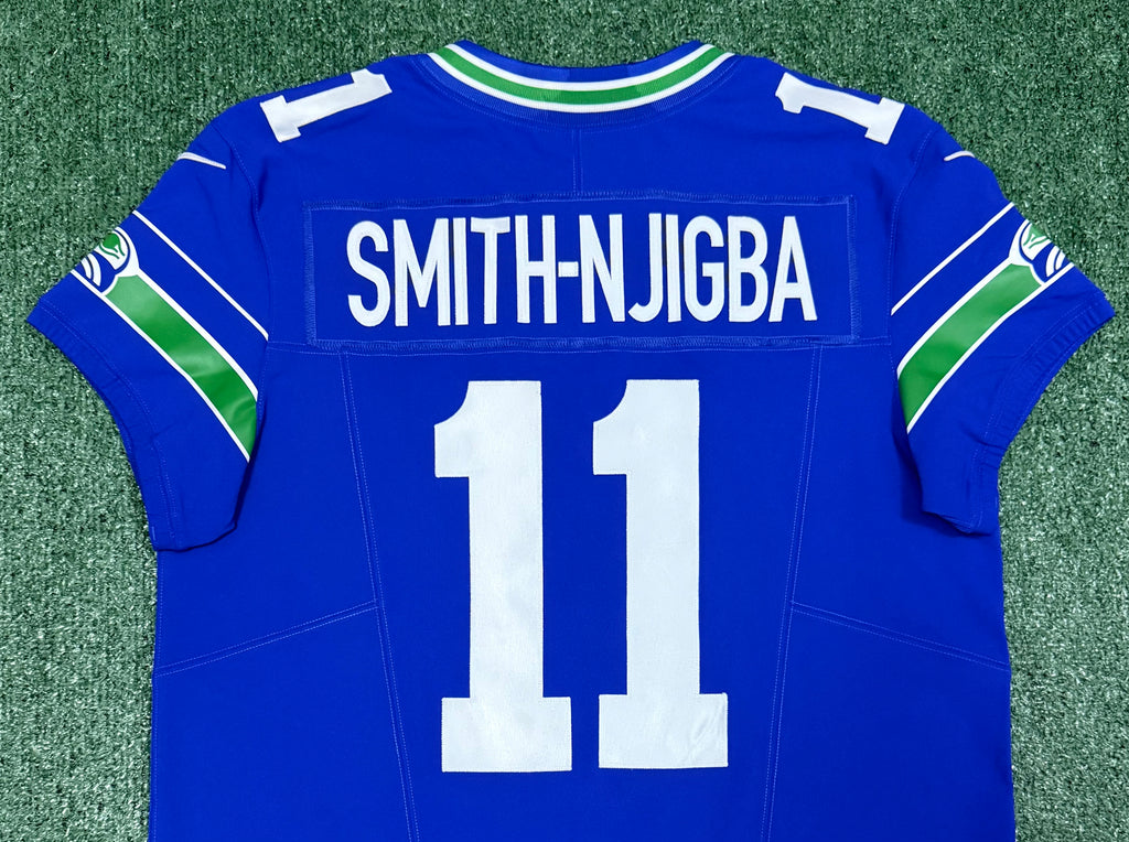 Jaxon Smith-Njigba Seattle Seahawks Jersey #11 Nike Vapor FUSE Elite Royal Blue Size 44 (L) NFL
