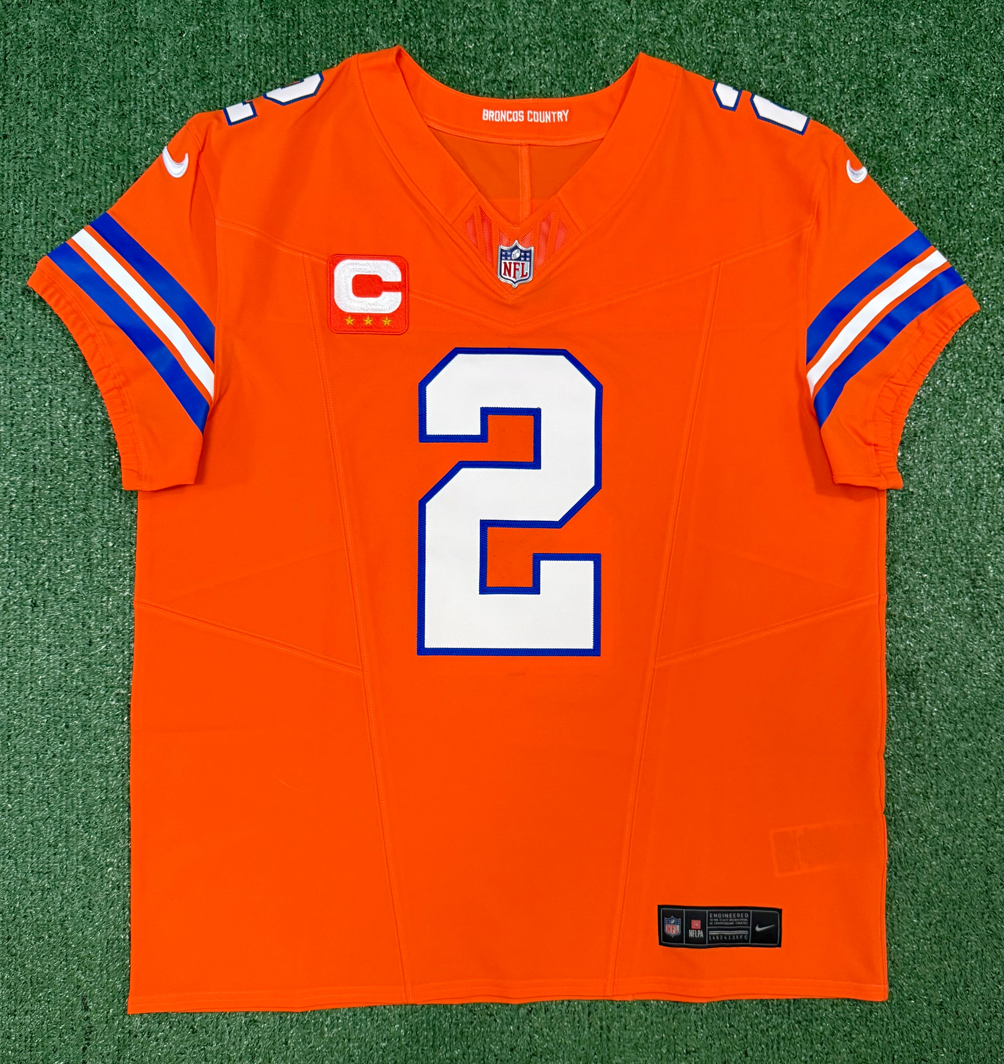 Pat Surtain II Denver Broncos Jersey #2 Nike Vapor Fuse Elite Orange Size 48 (XL) NFL