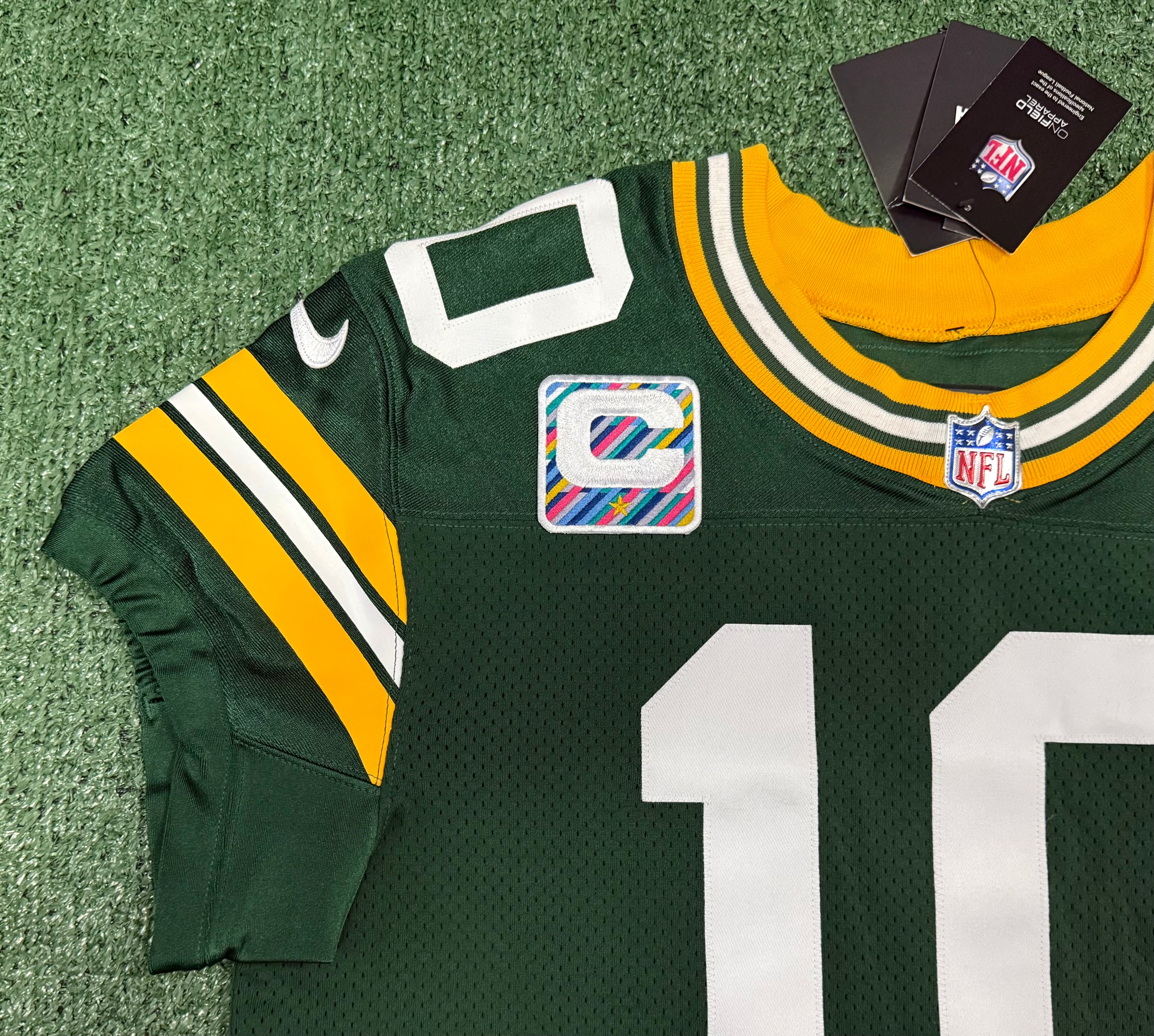 Jordan Love Green Bay Packers Jersey #10 Nike Vapor Elite Green Size 44 (Large) NFL