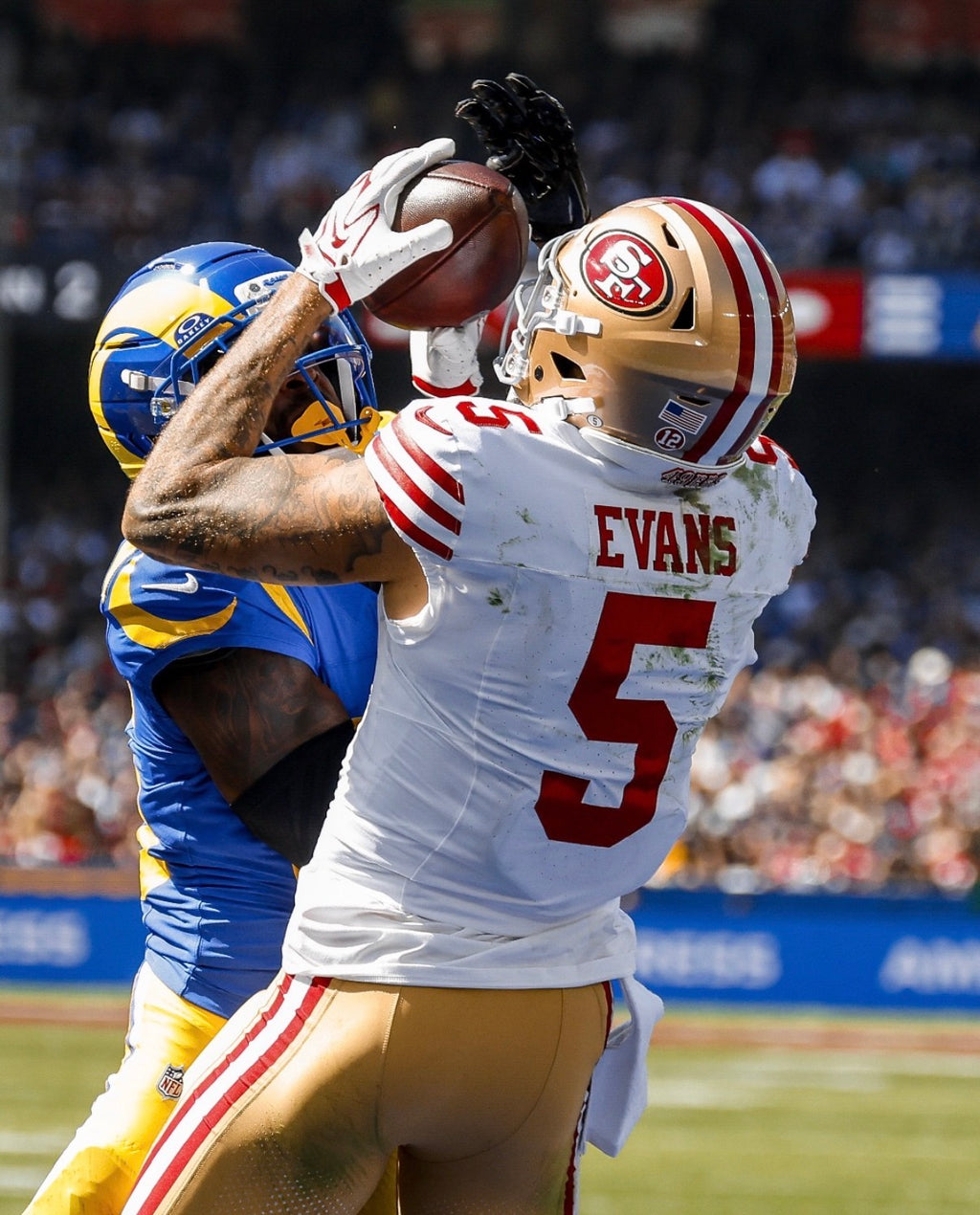 Mike Evans San Francisco 49ers Jersey #5 Nike Vapor FUSE Elite White Size 44 (Large) NFL