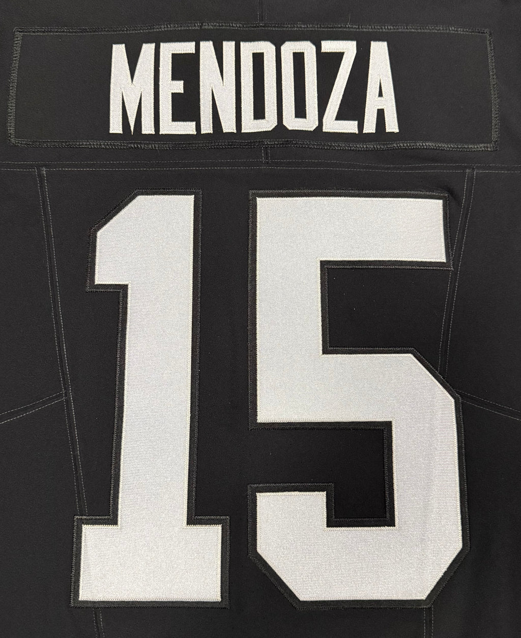 Fernando Mendoza Las Vegas Raiders Jersey #15 Nike Vapor Fuse Elite Black Size 44 (L) NFL
