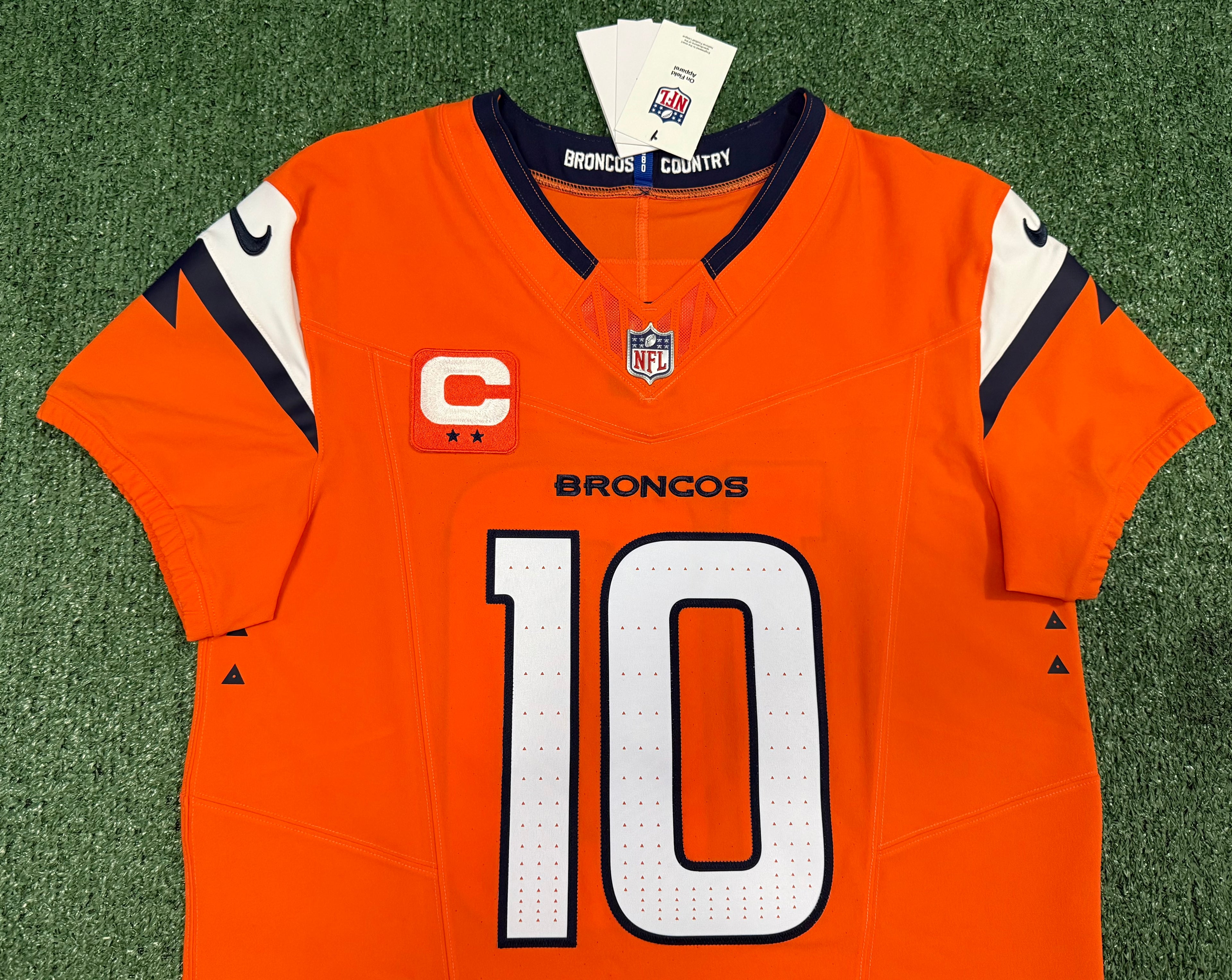 Bo Nix Denver Broncos Jersey #10 Nike Vapor Fuse Elite Orange Size 40 (M) NFL