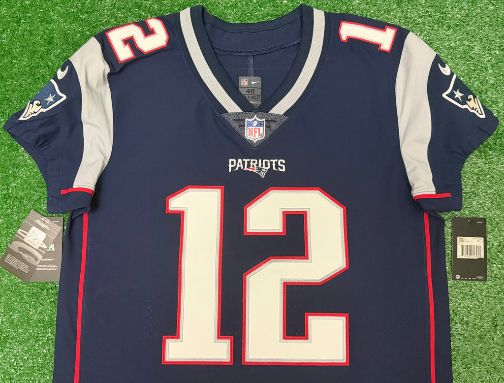 Tom Brady New England Patriots Jersey #12 Nike Vapor Elite Blue Size 40 (Medium) NFL