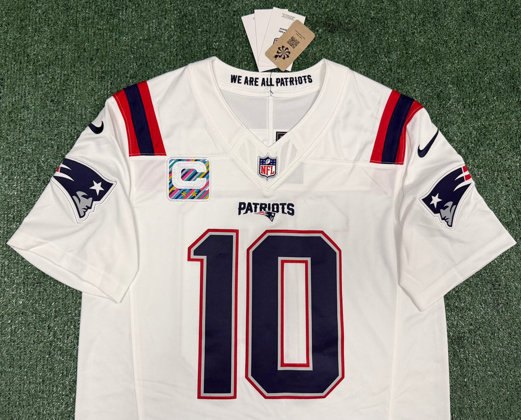 Drake Maye New England Patriots Jersey #10 Nike Vapor Fuse Limited White Size (Medium) NFL