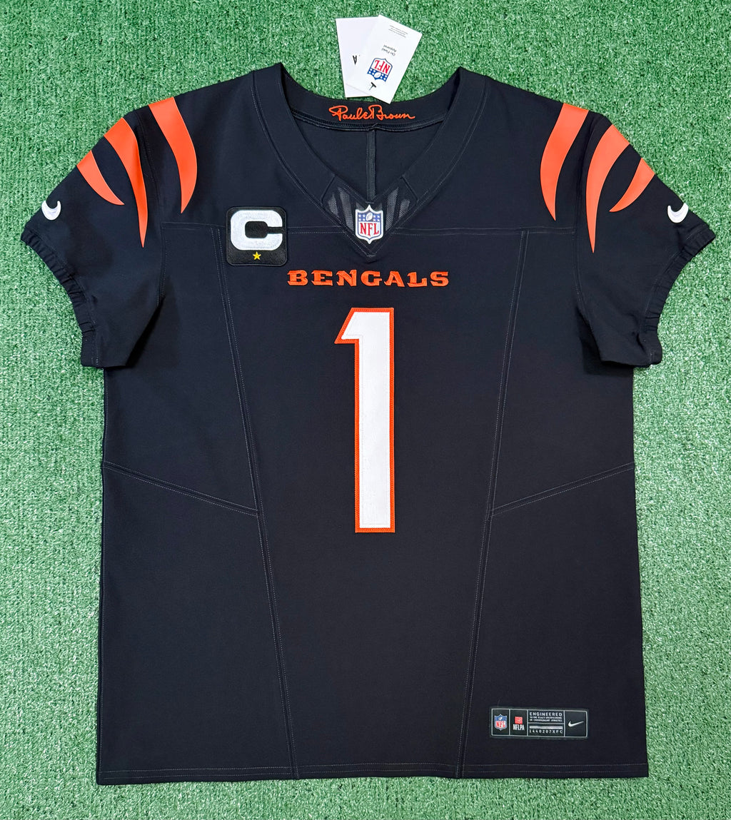 Ja'Marr Chase Cincinnati Bengals Jersey #1 Nike Vapor Fuse Elite Black Size 44 (L) NFL