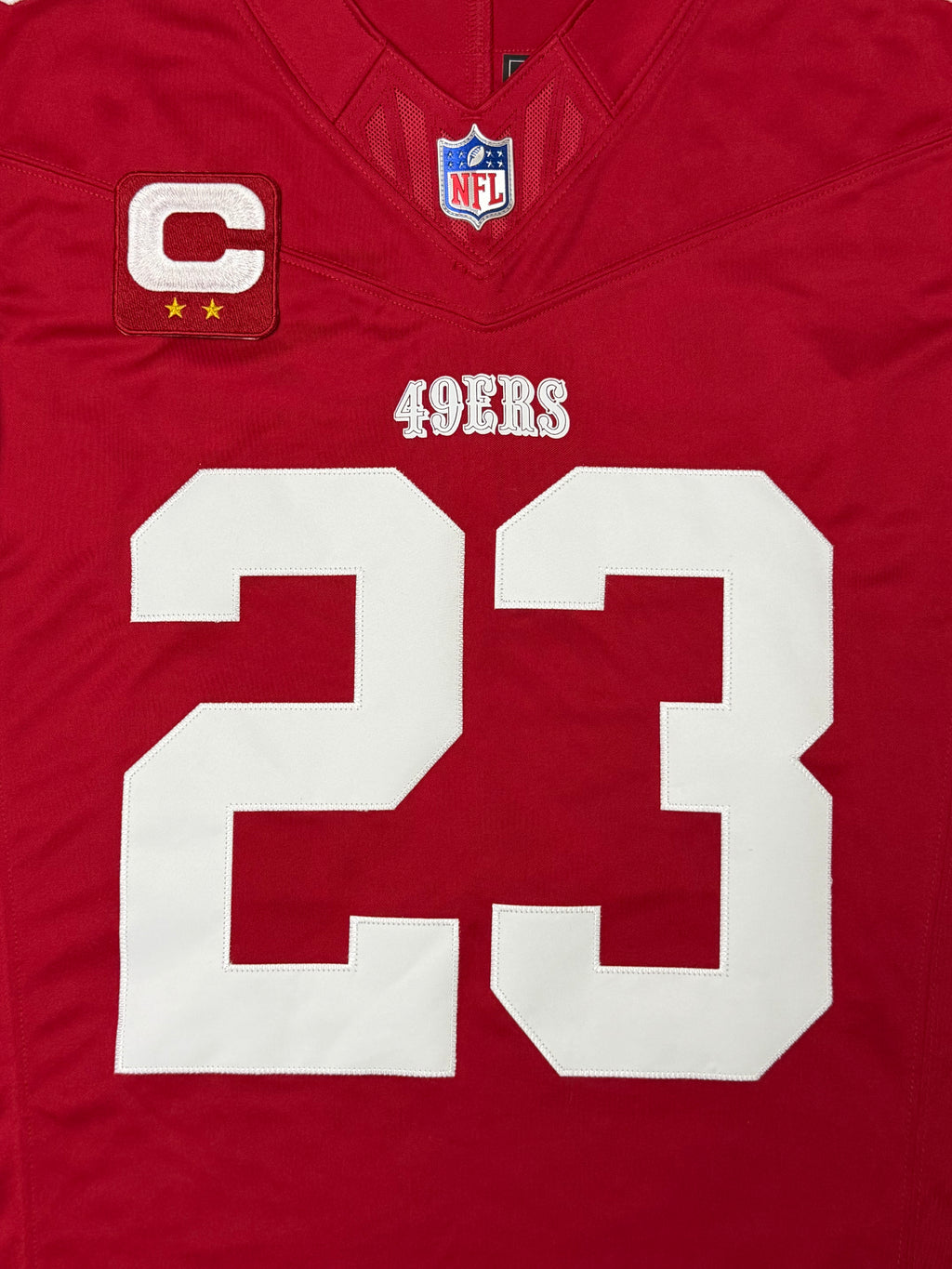 Christian McCaffrey San Francisco 49ers Jersey #23 Nike Vapor Fuse Limited Stitched Red Size (Medium) NFL