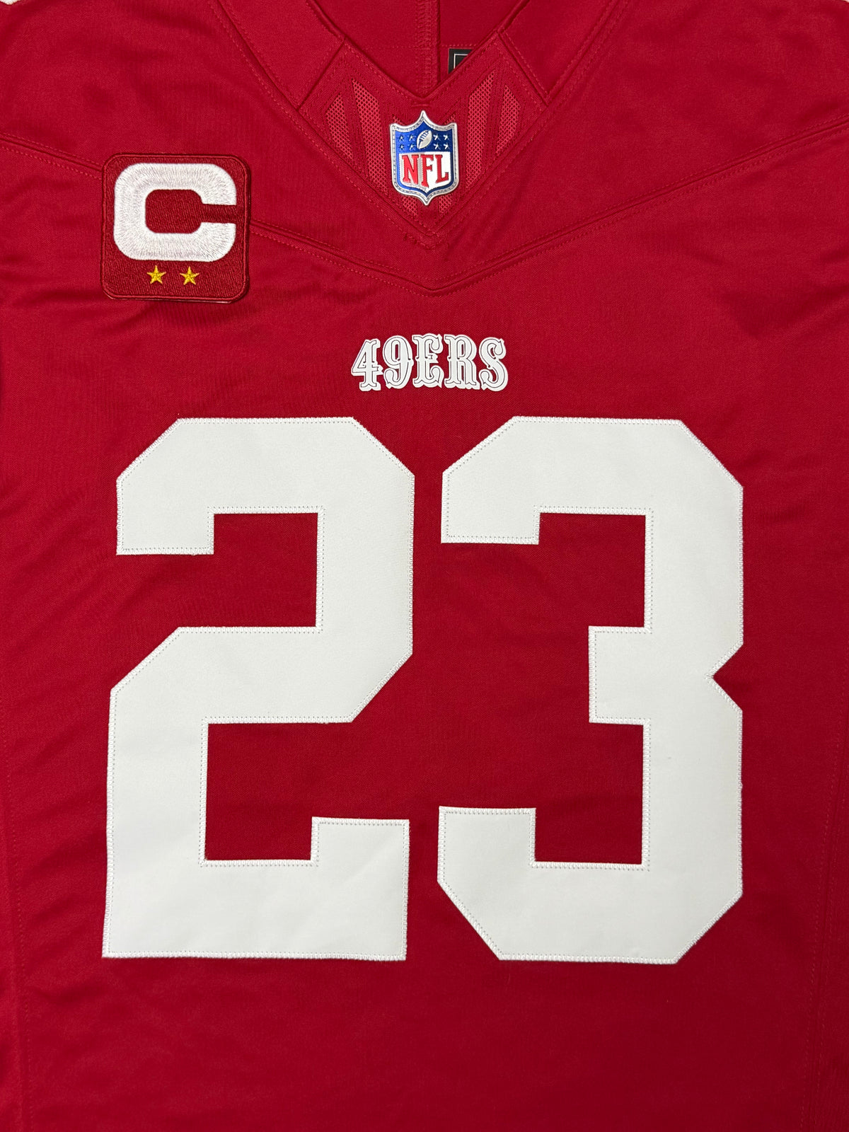Christian McCaffrey San Francisco 49ers Jersey #23 Nike Vapor Fuse Limited Stitched Red Size (Medium) NFL