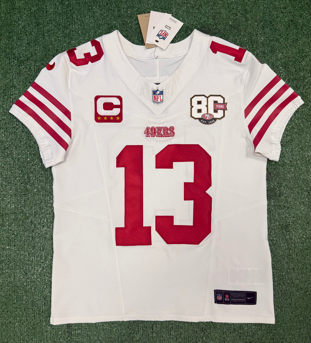Brock Purdy San Francisco 49ers Jersey #13 Nike Vapor FUSE Elite White Size 40 (Medium) NFL