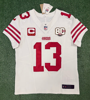 Brock Purdy San Francisco 49ers Jersey #13 Nike Vapor FUSE Elite White Size 40 (Medium) NFL