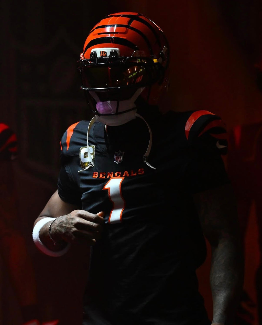 Ja'Marr Chase Cincinnati Bengals Jersey #1 Nike Vapor Fuse Elite Black Size 44 (L) NFL