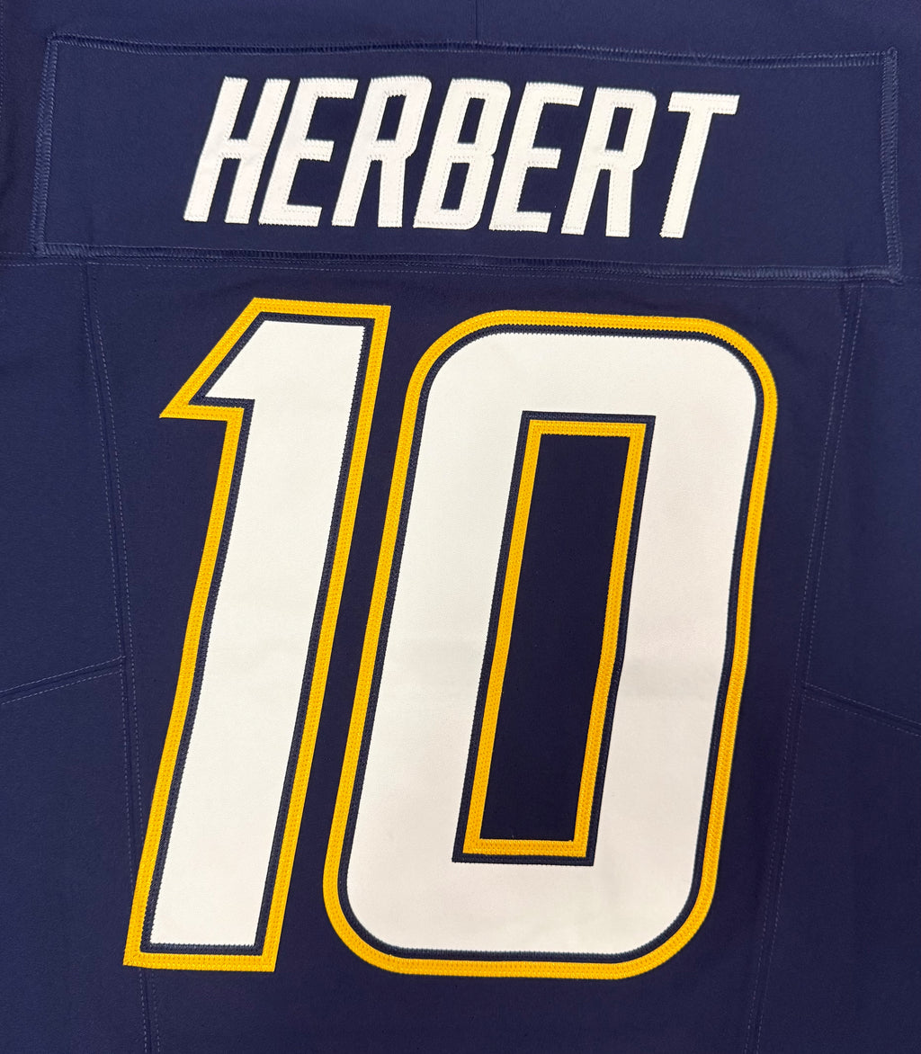 Justin Herbert Los Angeles Chargers Jersey #10 Nike Vapor Fuse Elite Navy Size 44 (L) NFL