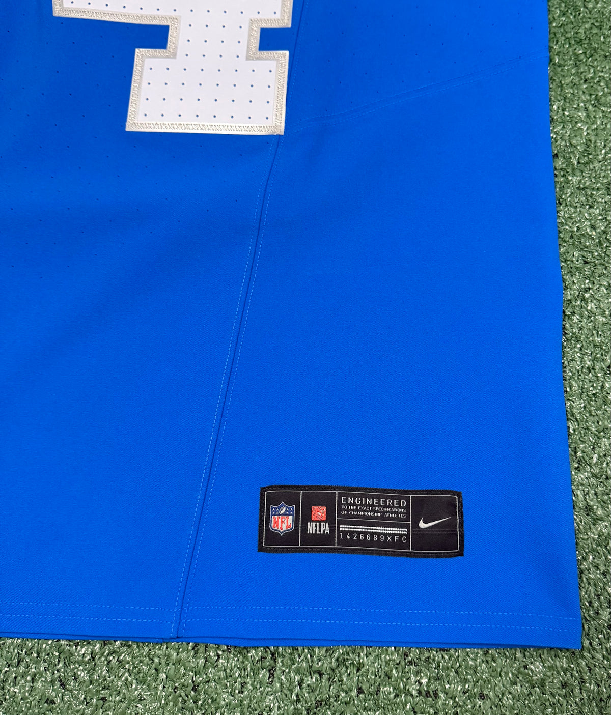 Amon Ra St Brown Detroit Lions Jersey #14 Nike Vapor FUSE Elite Blue Size 44 (Large) NFL