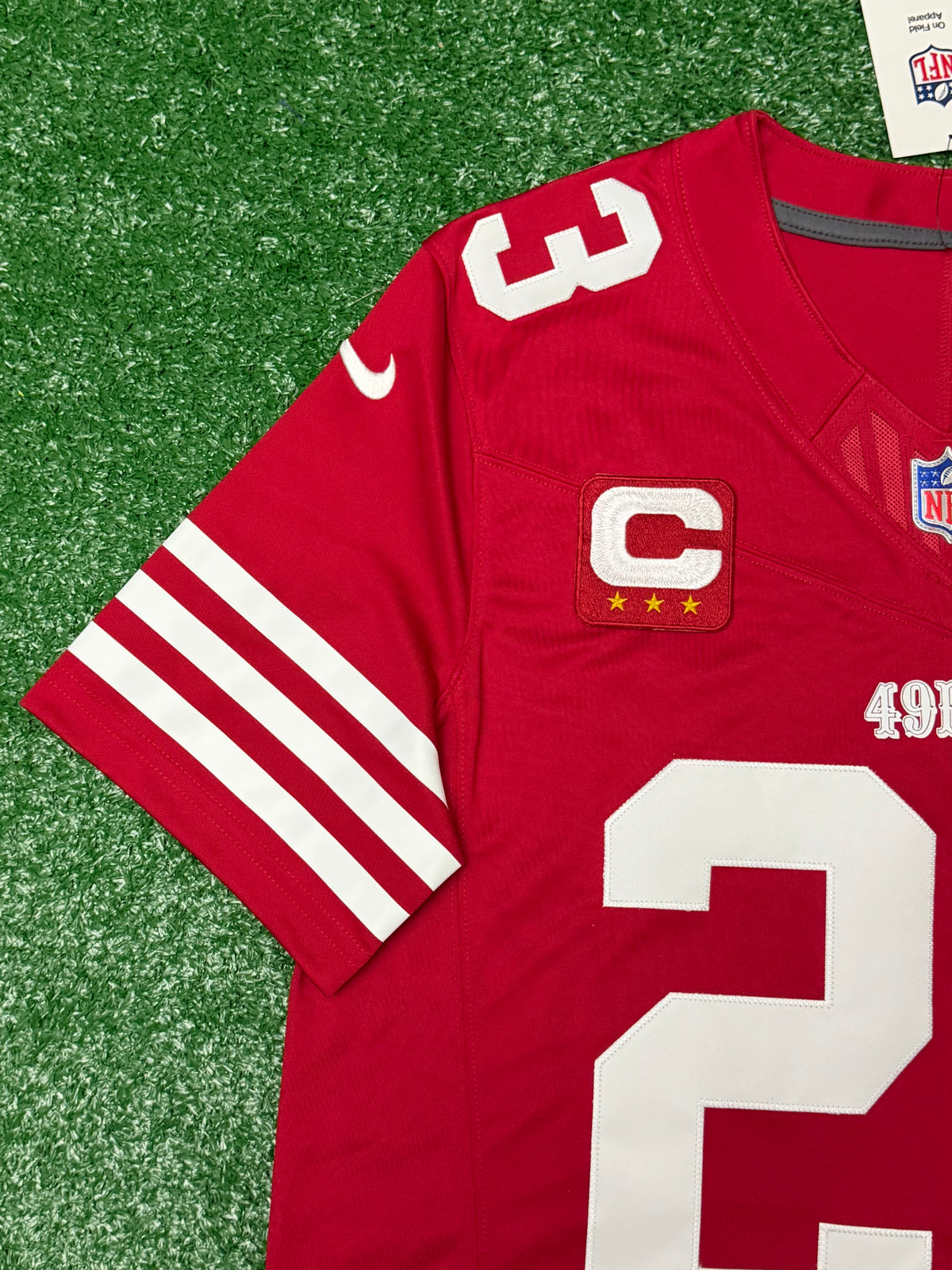 Christian McCaffrey San Francisco 49ers Jersey #23 Nike Vapor Fuse Limited Stitched Red Size (Medium) NFL