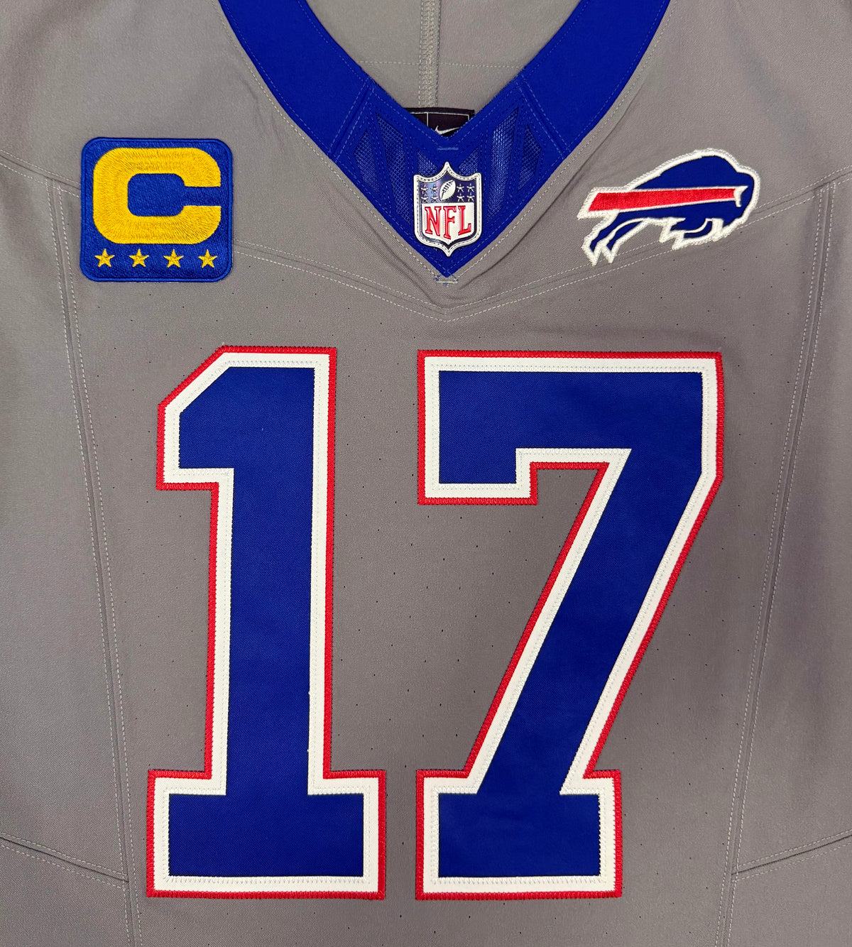 Josh Allen Buffalo Bills Jersey #17 Nike Vapor Fuse Elite Gray Size 40 (M) NFL