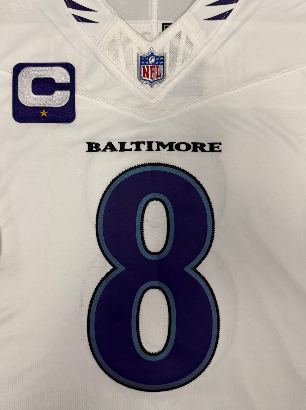 Lamar Jackson Baltimore Ravens Jersey #8 Nike Vapor FUSE Limited White Size (Medium) NFL