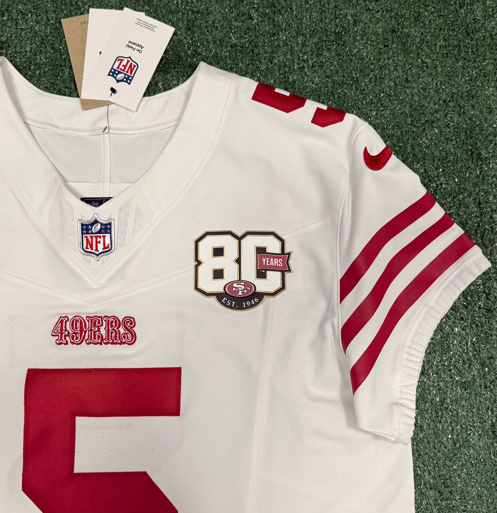 Mike Evans San Francisco 49ers Jersey #5 Nike Vapor FUSE Elite White Size 44 (Large) NFL