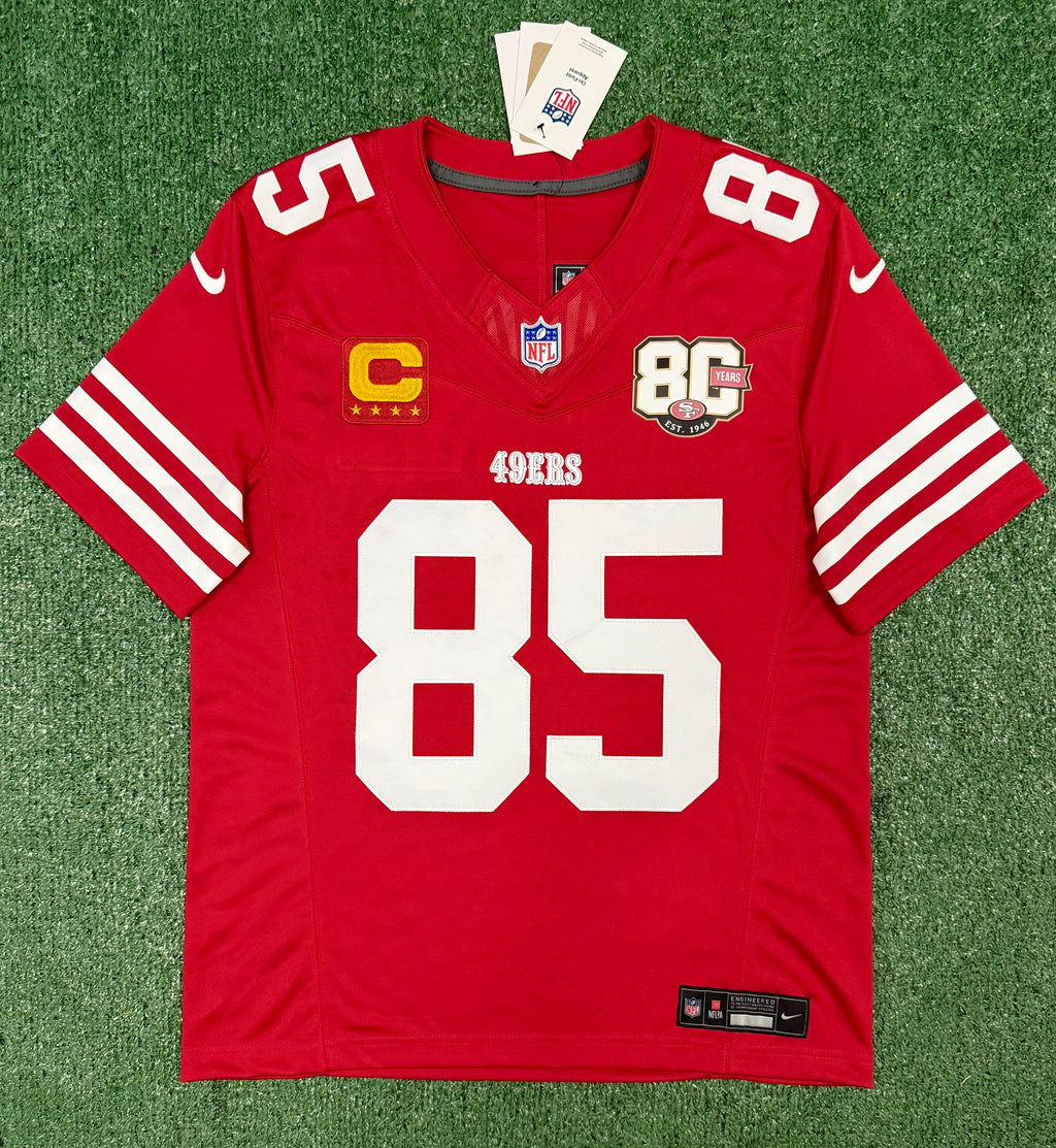 George Kittle San Francisco 49ers Jersey #85 Nike Vapor Fuse Limited Stitched Red Size (Medium) NFL