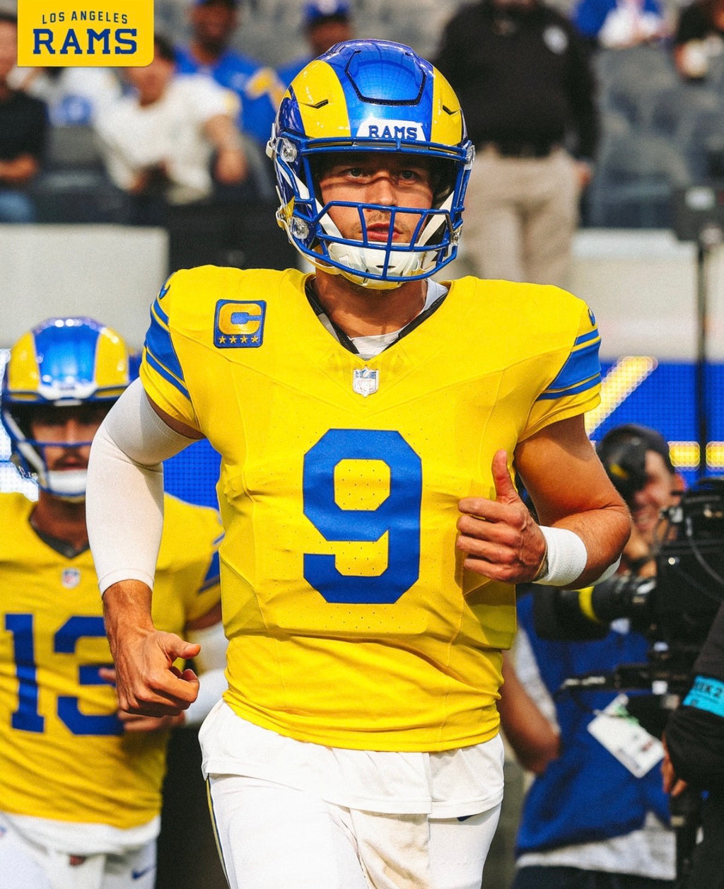 Matthew Stafford Los Angeles Rams Jersey #9 Nike Vapor FUSE Elite Yellow Size 40 (Medium) NFL