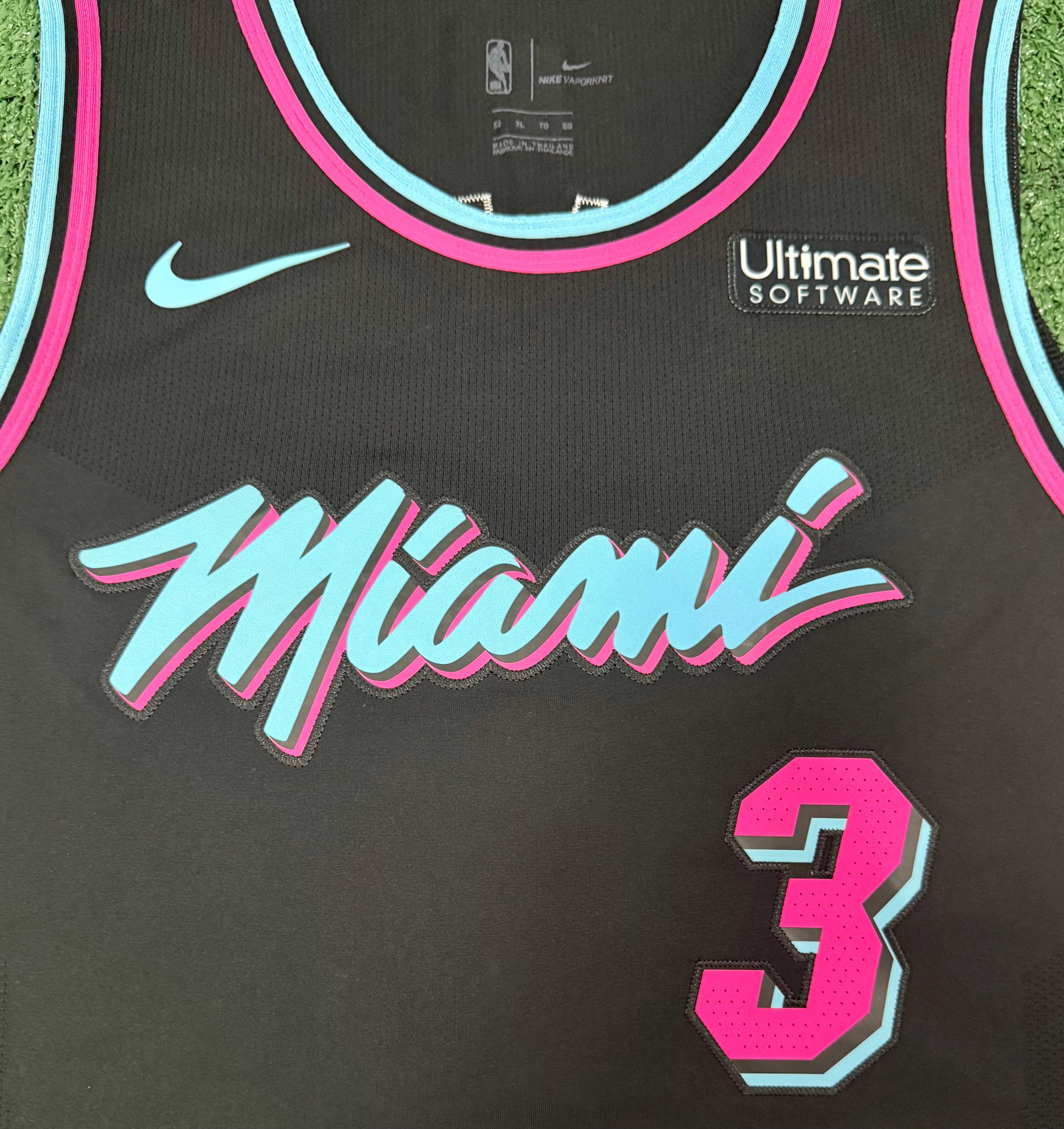 Dwayne Wade Miami Heat Jersey #3 Nike Vaporknit Authentic Black Size 52 (XL) NBA