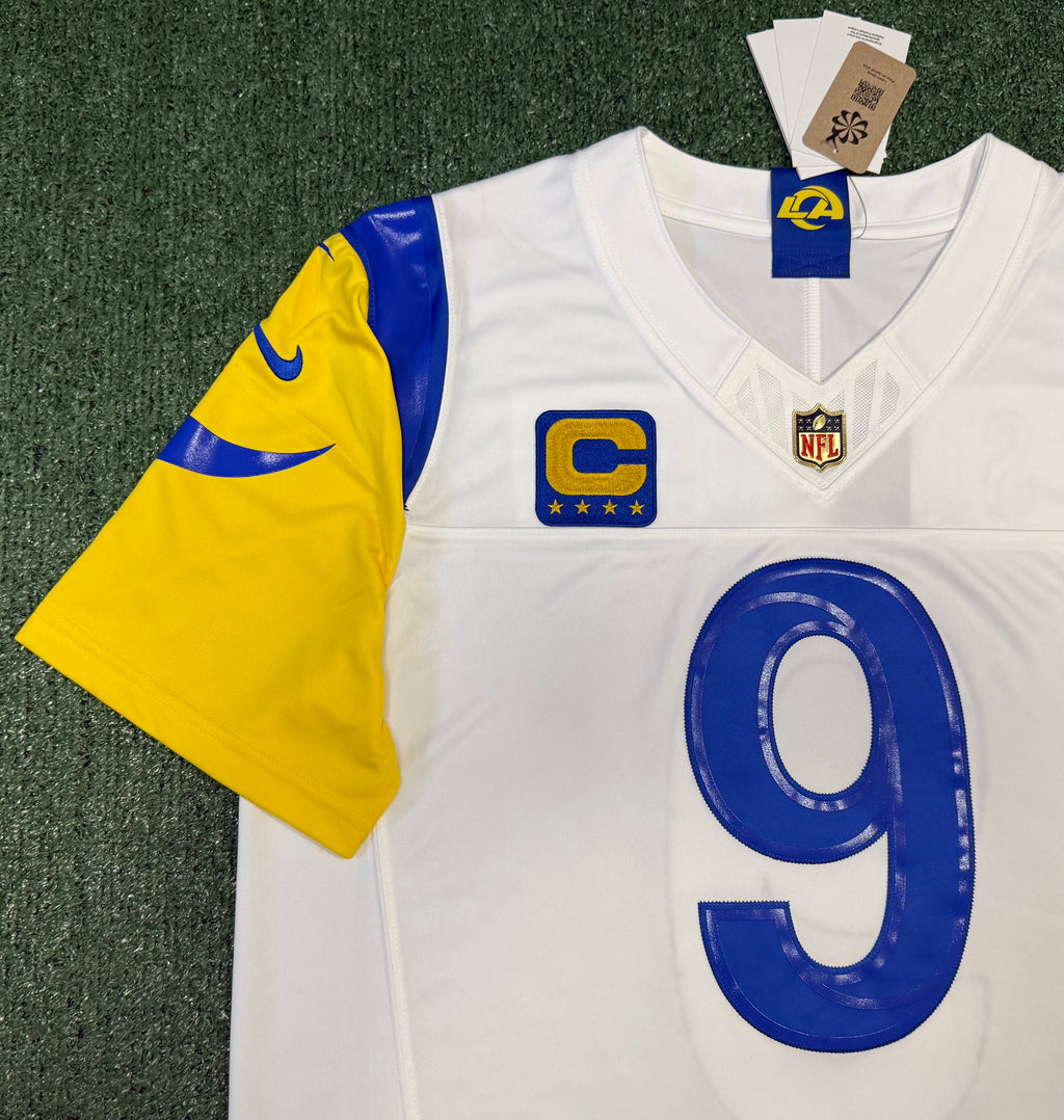 Matthew Stafford Los Angeles Rams Jersey #9 Nike Vapor Fuse Limited Stitched White Size (XL) NFL