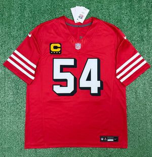 Fred Warner San Francisco 49ers Jersey #54 Nike Vapor Fuse Limited Stitched Red Size (Large) NFL
