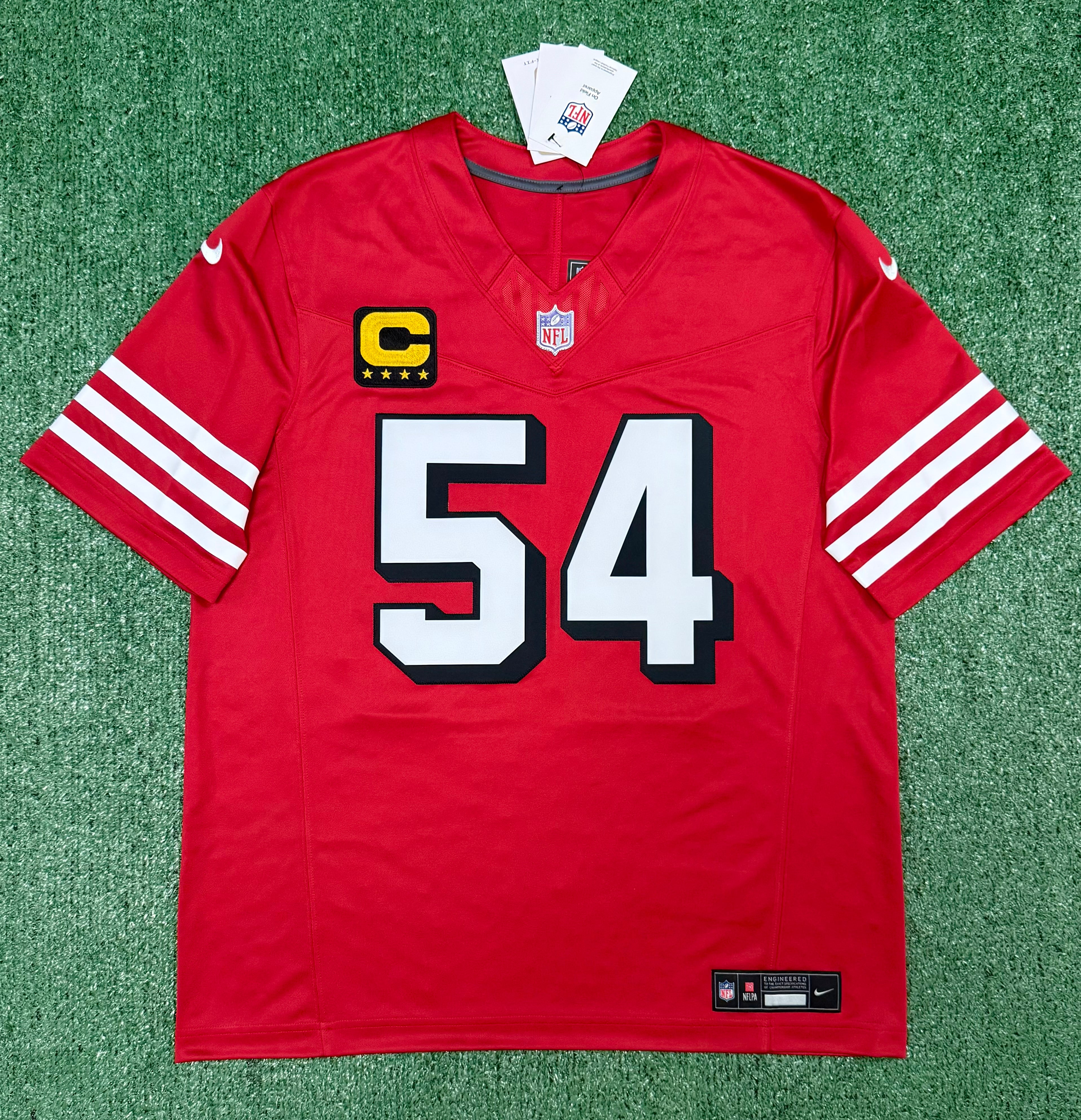 Fred Warner San Francisco 49ers Jersey #54 Nike Vapor Fuse Limited Stitched Red Size (Large) NFL