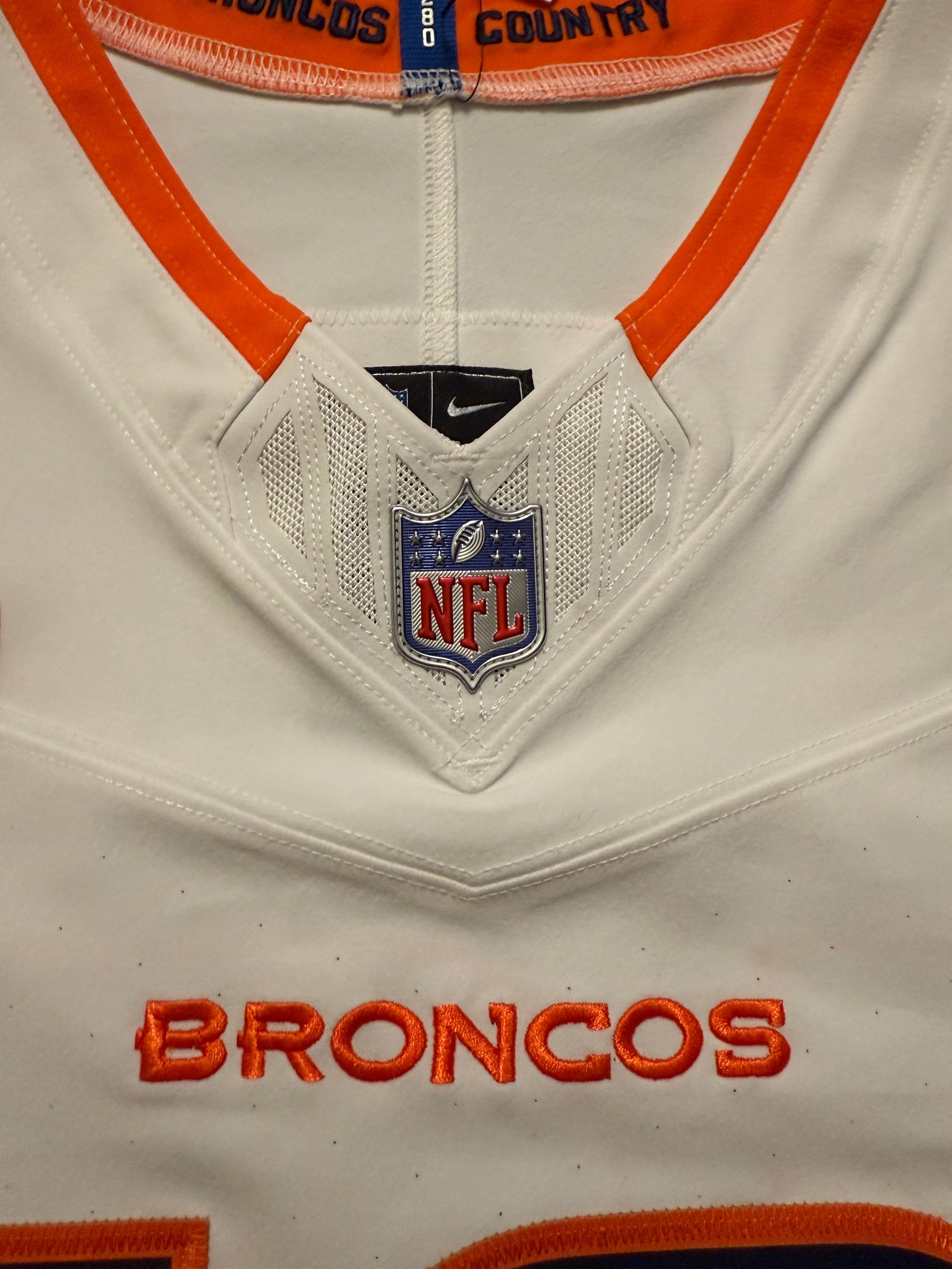 Bo Nix Denver Broncos Jersey #10 Nike Vapor Fuse Elite White Size 44 (L) NFL