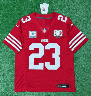 Christian McCaffrey San Francisco 49ers Jersey #23 Nike Vapor Fuse Limited Stitched Red Size (Medium) NFL
