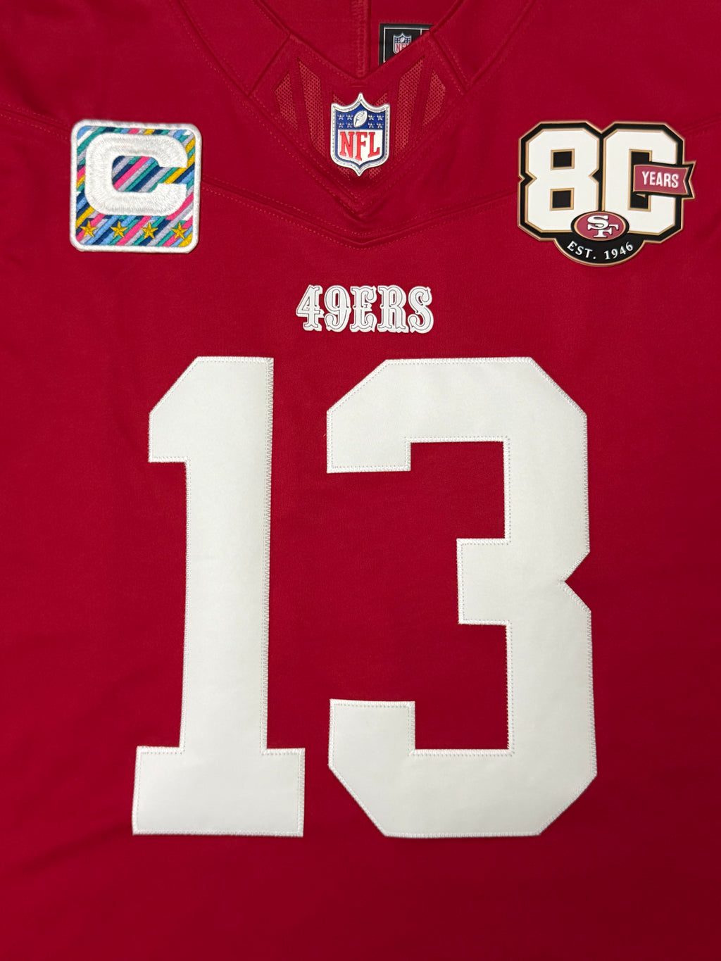 Brock Purdy San Francisco 49ers Jersey #13 Nike Vapor Fuse Limited Stitched Red Size (Large) NFL