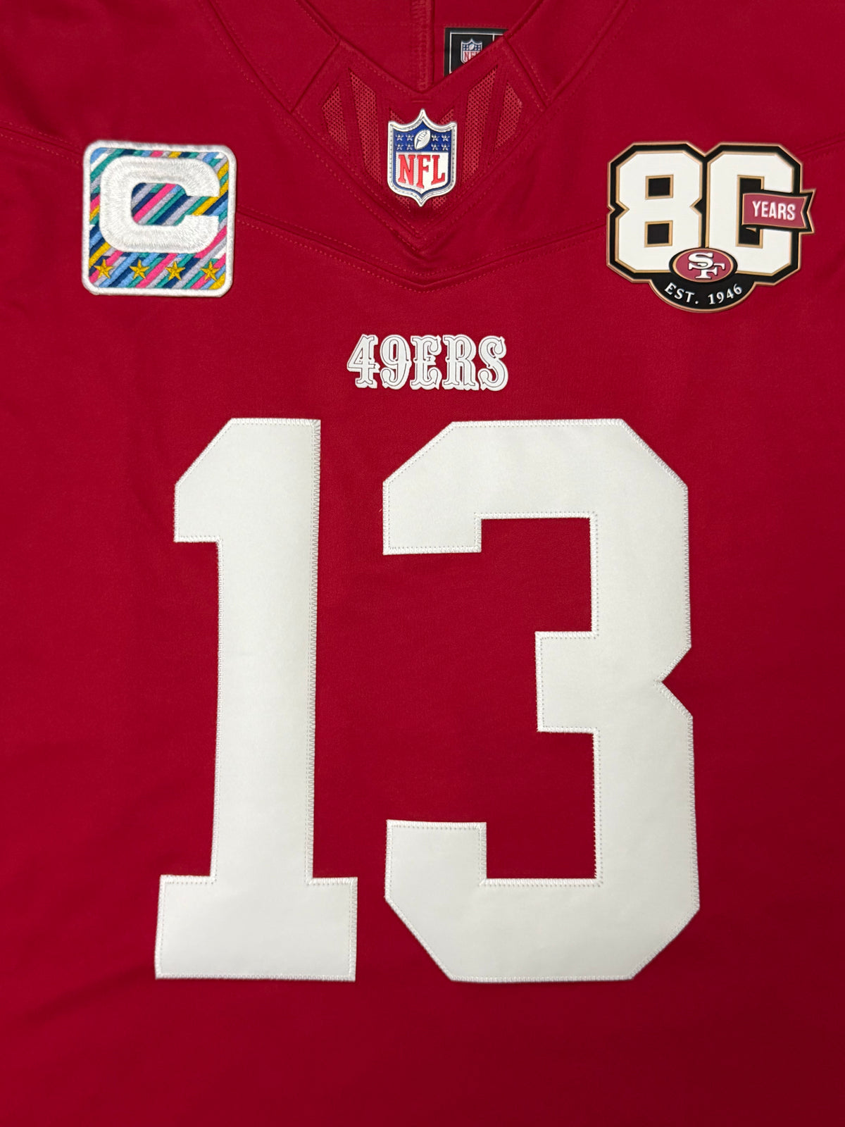Brock Purdy San Francisco 49ers Jersey #13 Nike Vapor Fuse Limited Stitched Red Size (Large) NFL