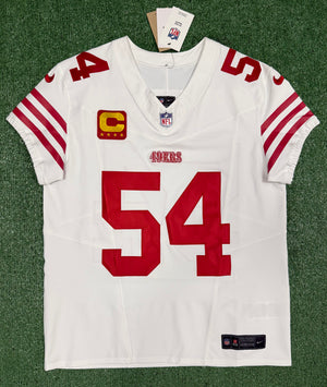 Fred Warner San Francisco 49ers Jersey #54 Nike Vapor FUSE Elite White Size 44 (Large) NFL