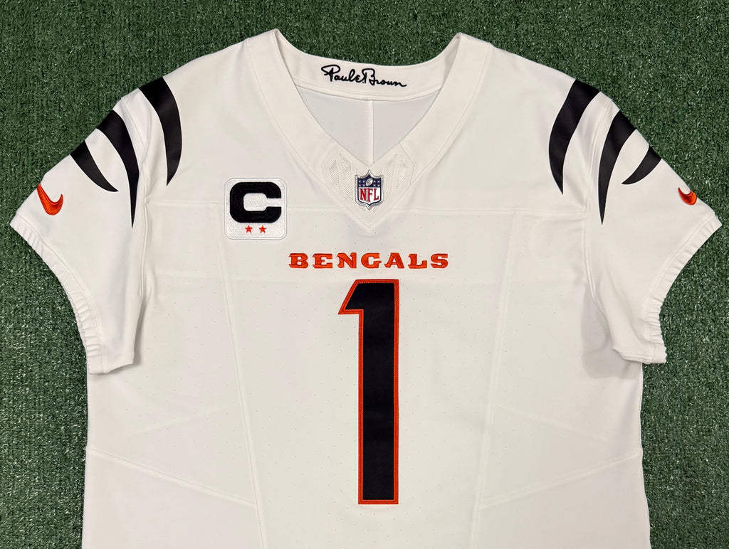 Ja'Marr Chase Cincinnati Bengals Jersey #1 Nike Vapor Fuse Elite White Size 48 (XL) NFL
